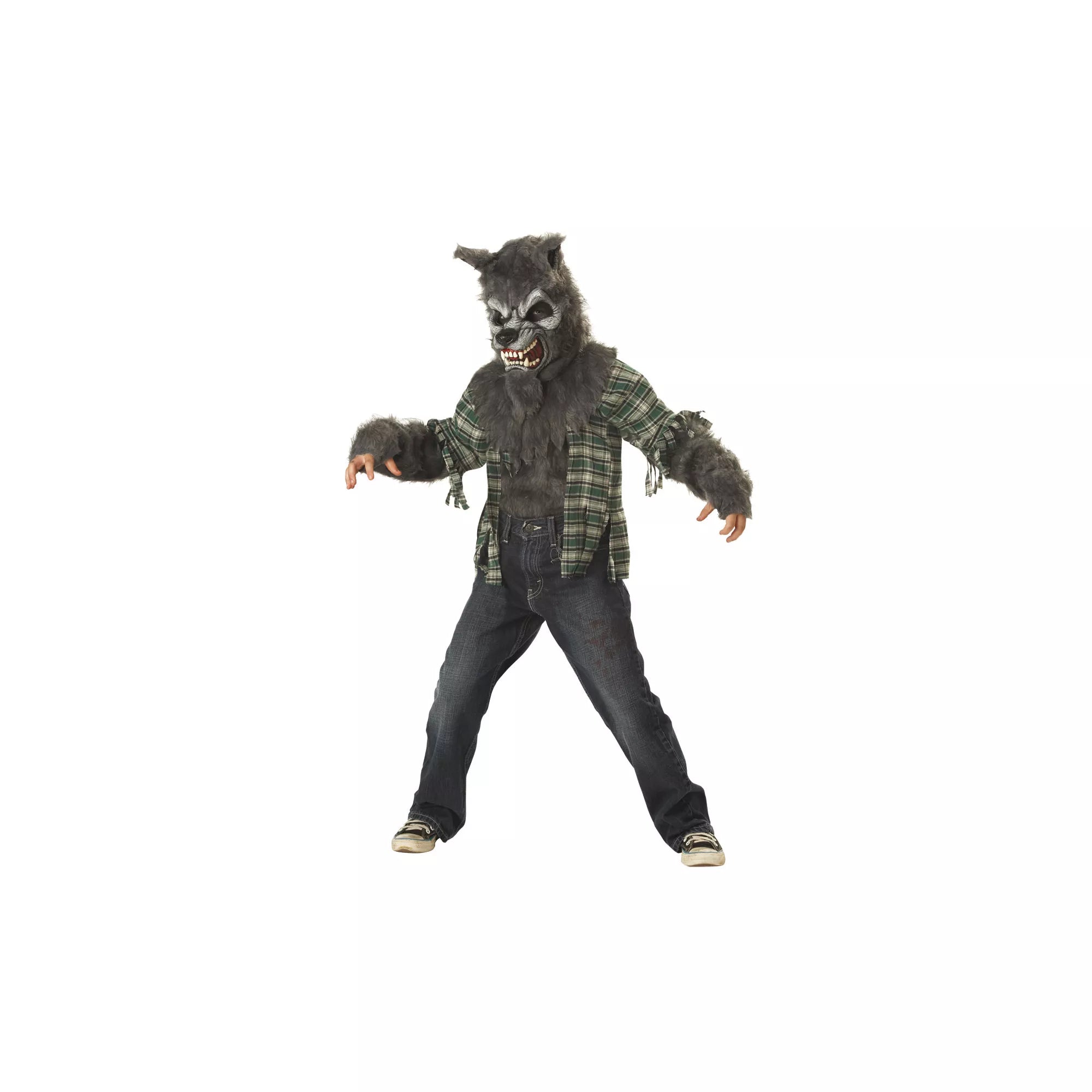 Disfraz de lobo gris aullando a la luna para niño - imagen 1