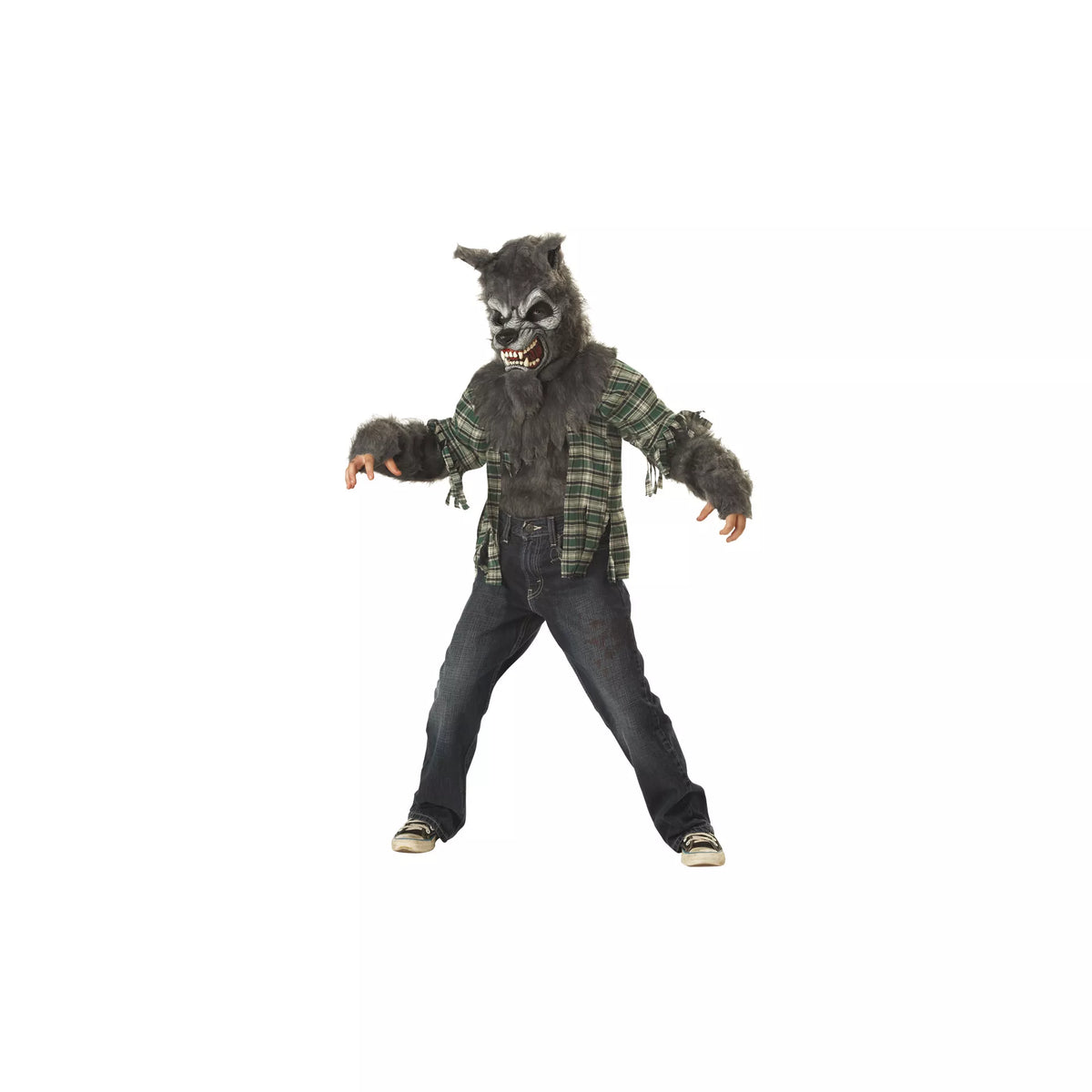 Disfraz de lobo gris aullando a la luna para niño - imagen 1