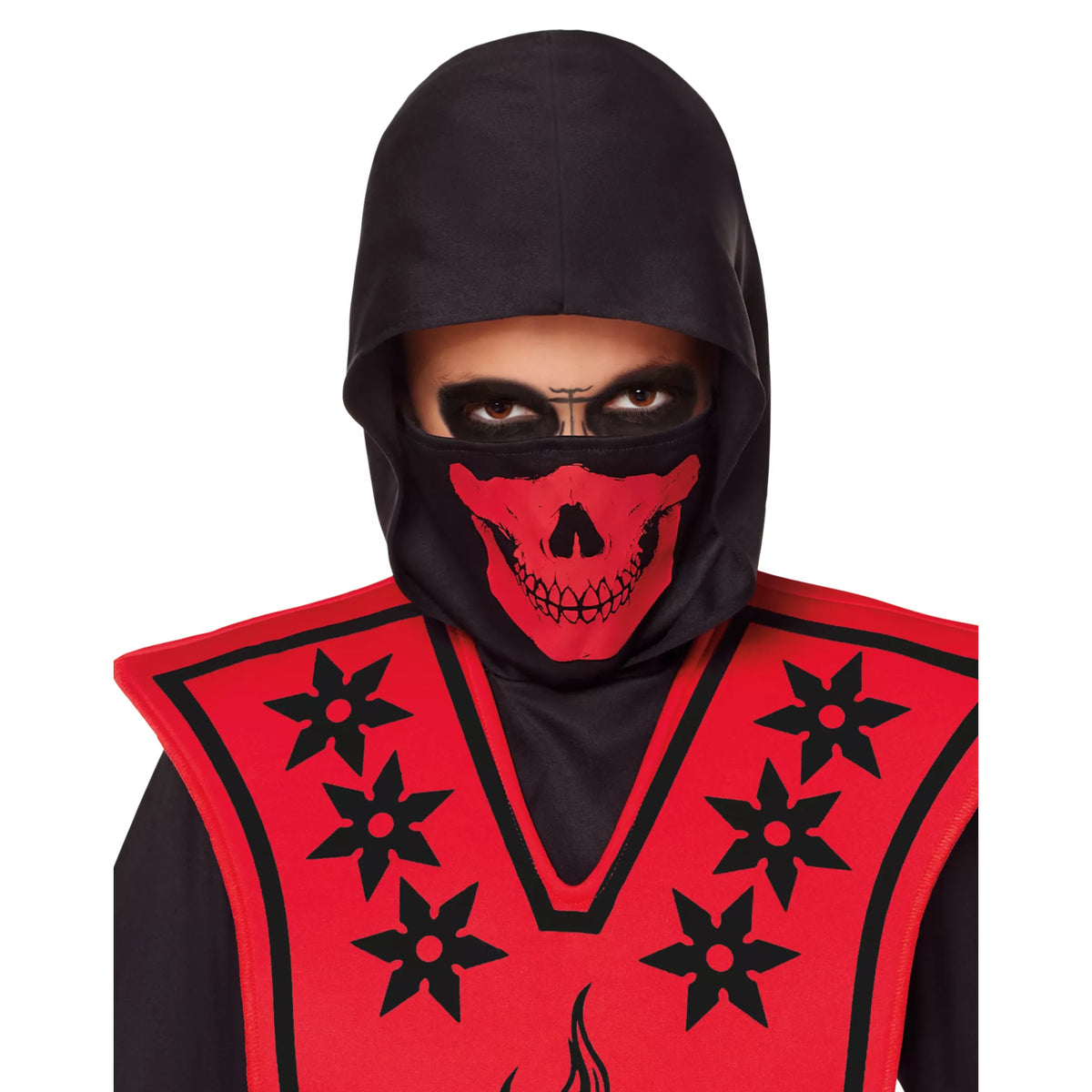 Disfraz de ninja calavera rojo para niño - imagen 3