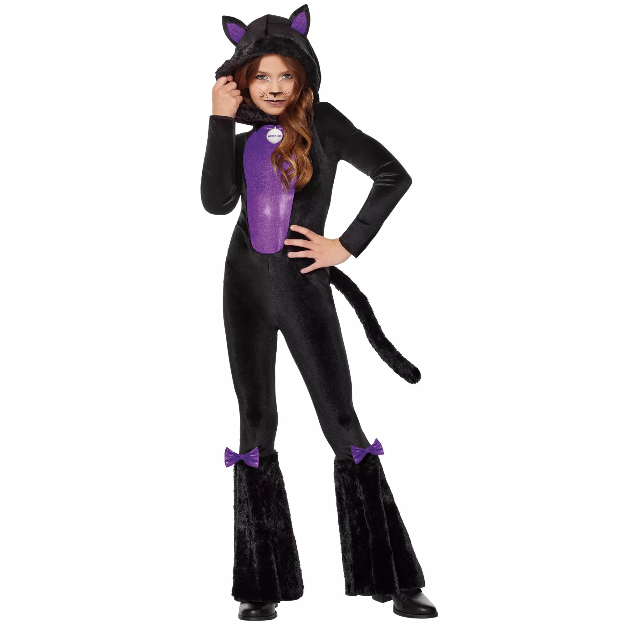 Disfraz enterizo de gata negra para niña - imagen 1