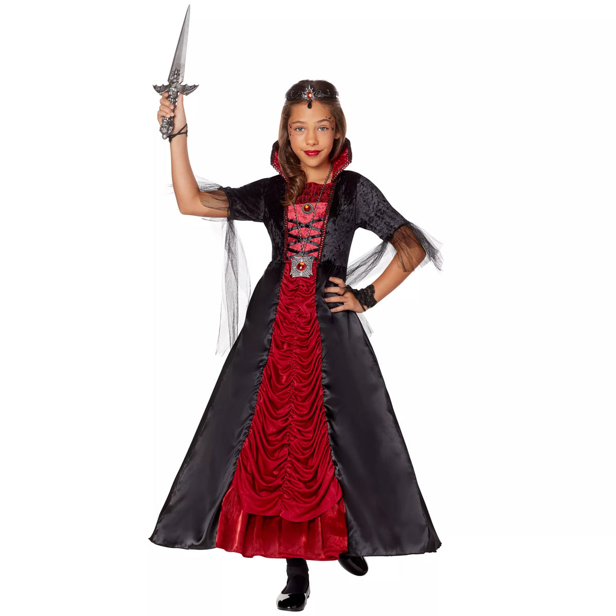Disfraz con vestido de vampiresa real para niña - imagen 1