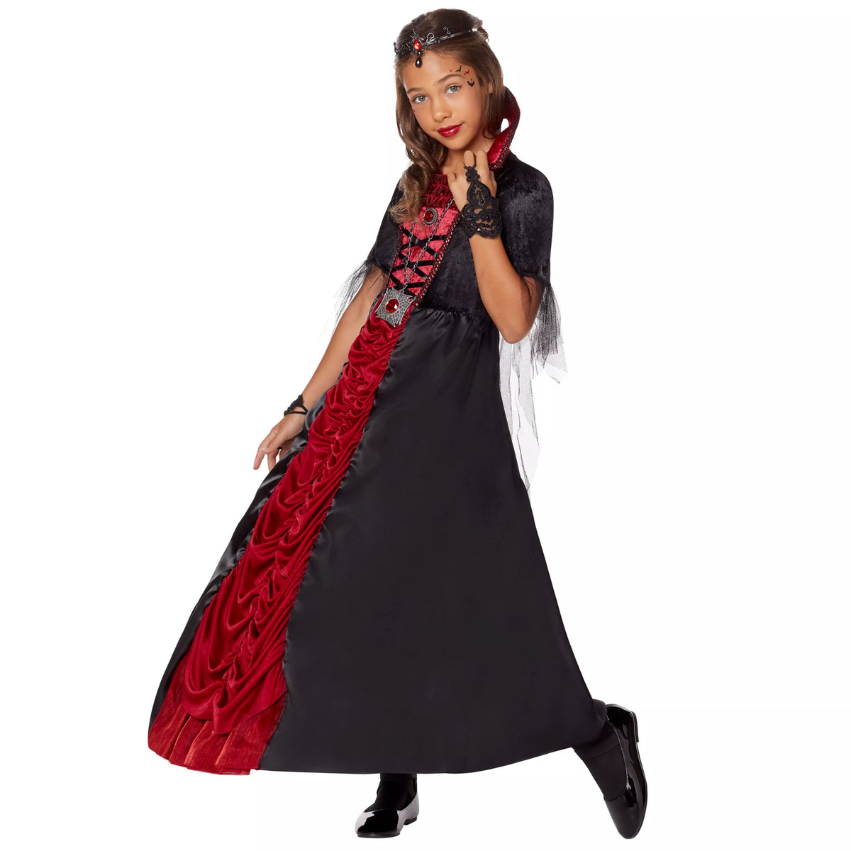 Disfraz con vestido de vampiresa real para niña - imagen 3