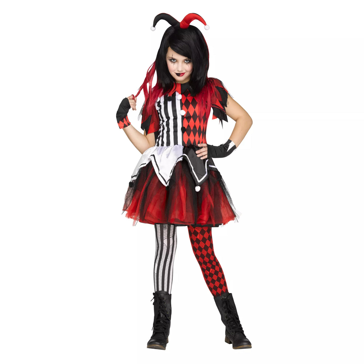 Disfraz de Horror Harlequin para niña - imagen 1