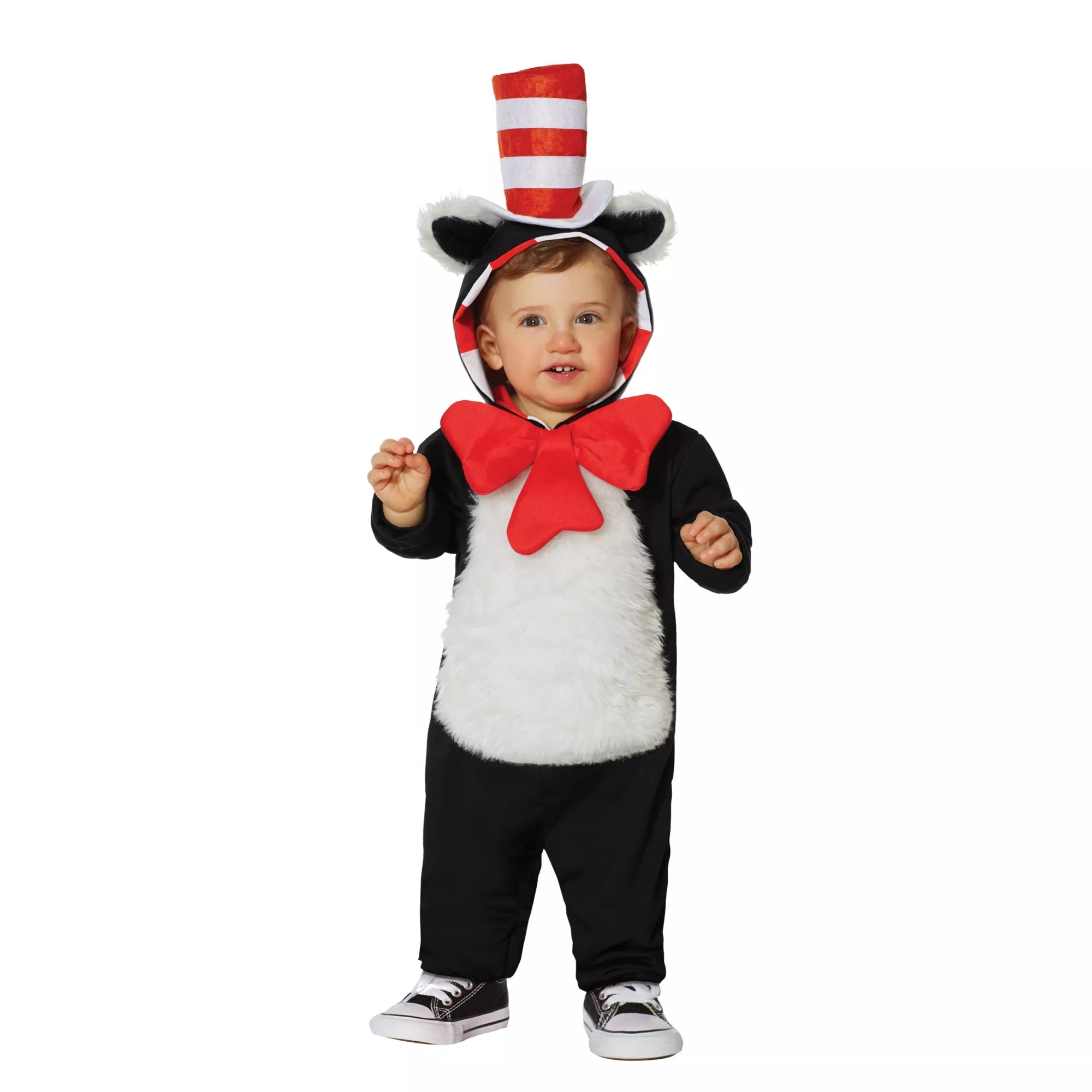 Disfraz enterizo con capucha del Gato Ensombrerado para niña bebé – Dr. Seuss - imagen 1
