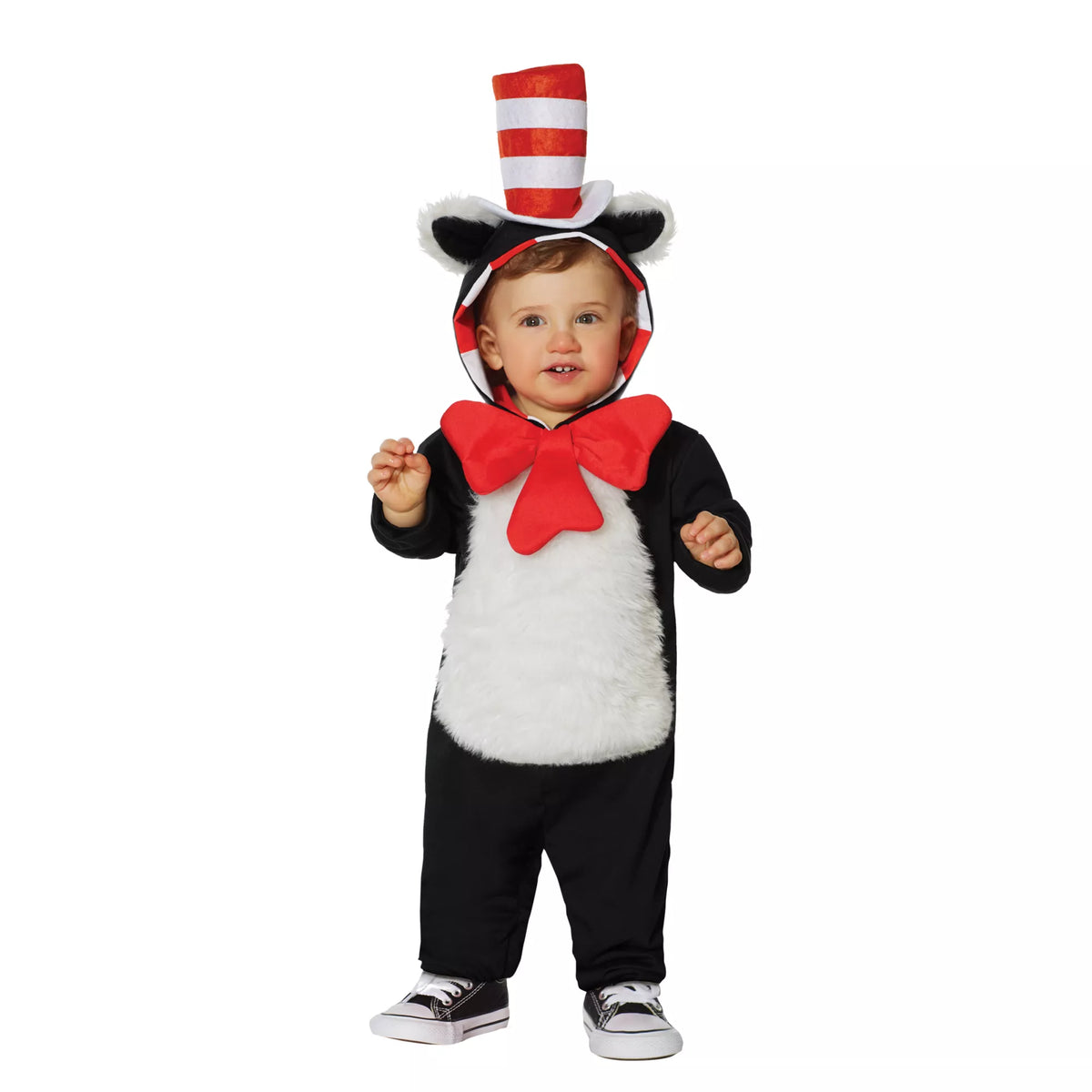 Disfraz enterizo con capucha del Gato Ensombrerado para niño bebé – Dr. Seuss - imagen 1