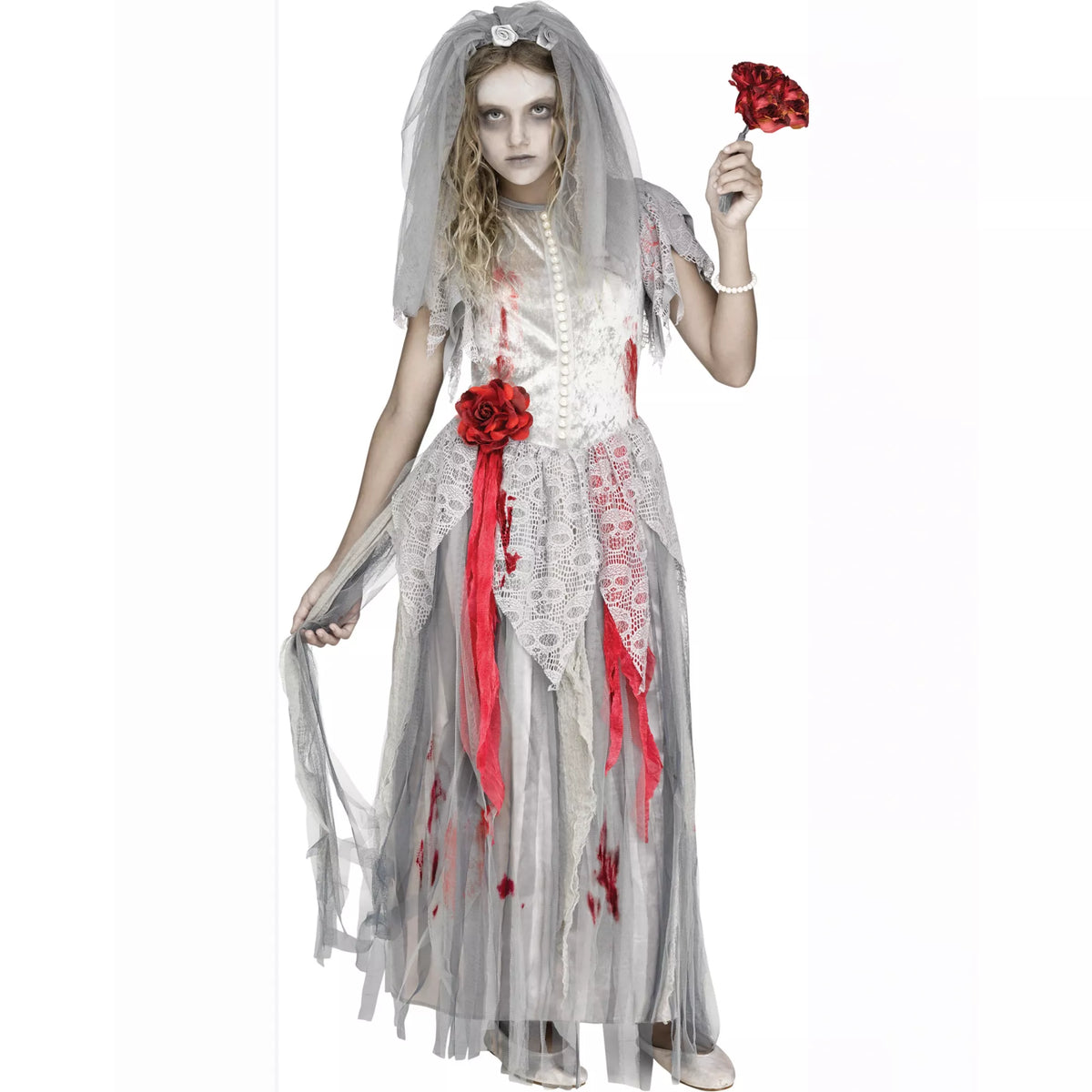 Disfraz de novia zombi para niña - imagen 1