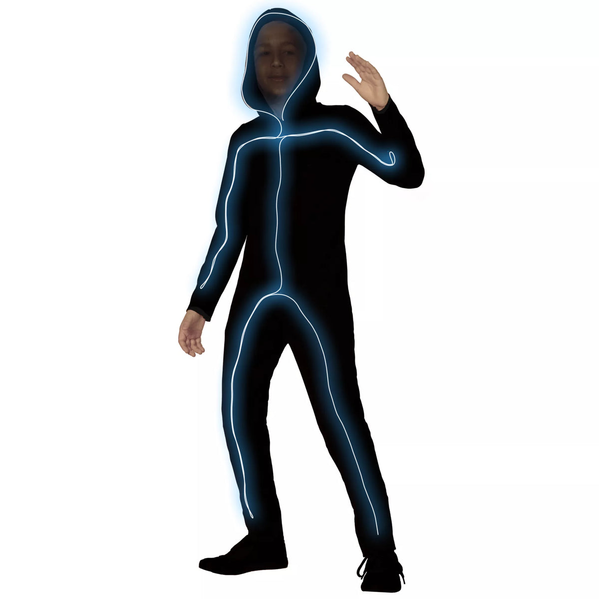 Disfraz iluminado de figura de palitos con cable EL para niño - imagen 1