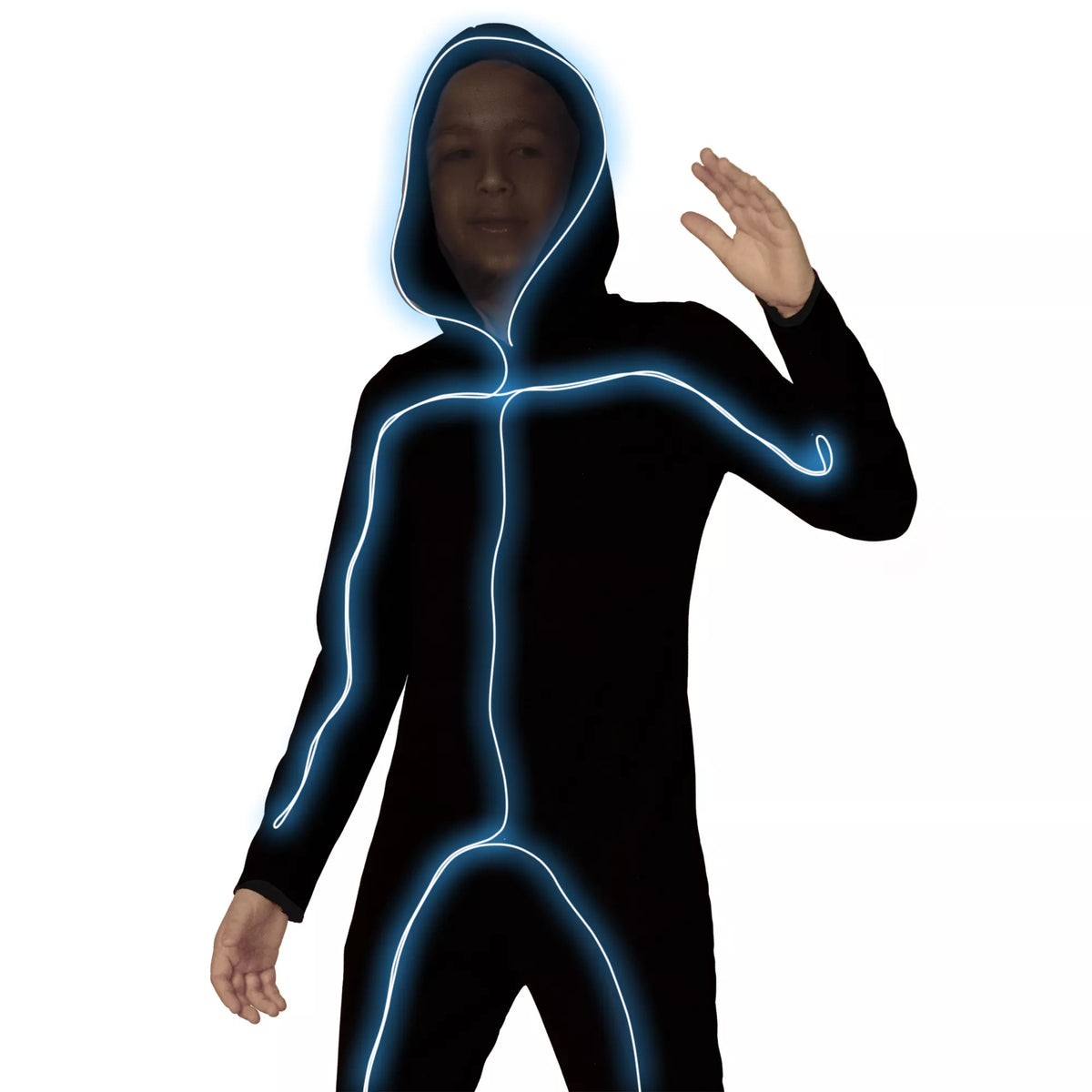 Disfraz iluminado de figura de palitos con cable EL para niño - imagen 3