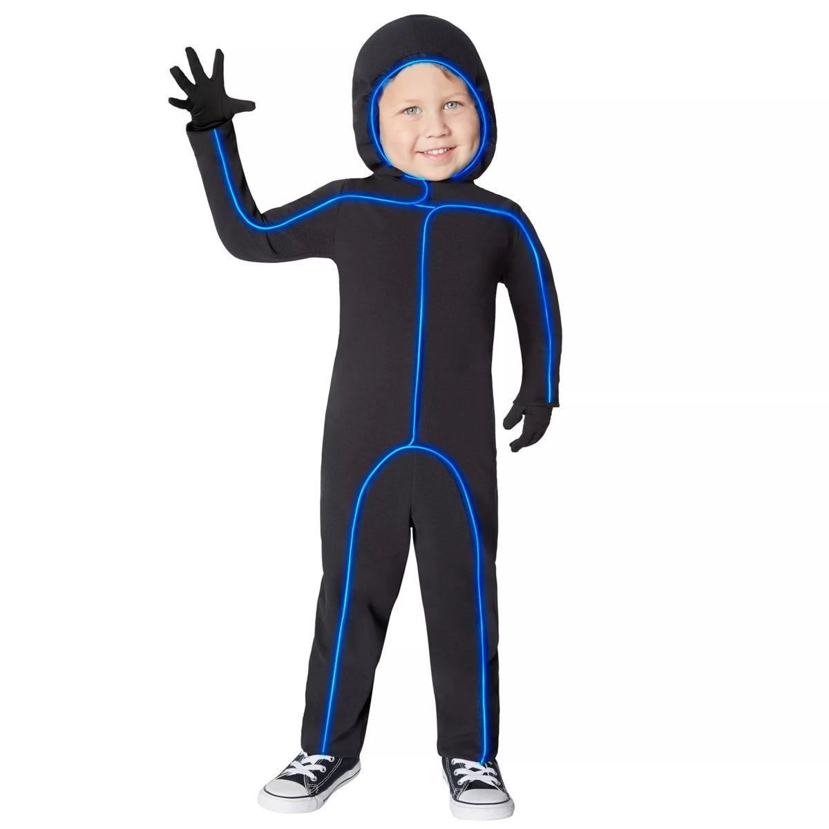 Disfraz iluminado de figura de palitos azul para niña pequeña - imagen 1