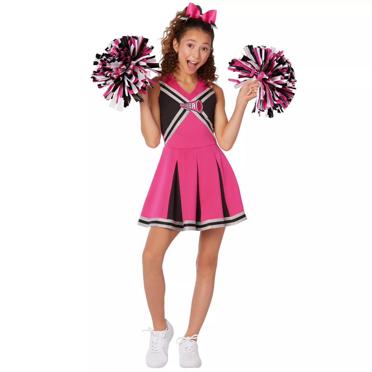 Disfraz de porrista rosa para niña - imagen 1