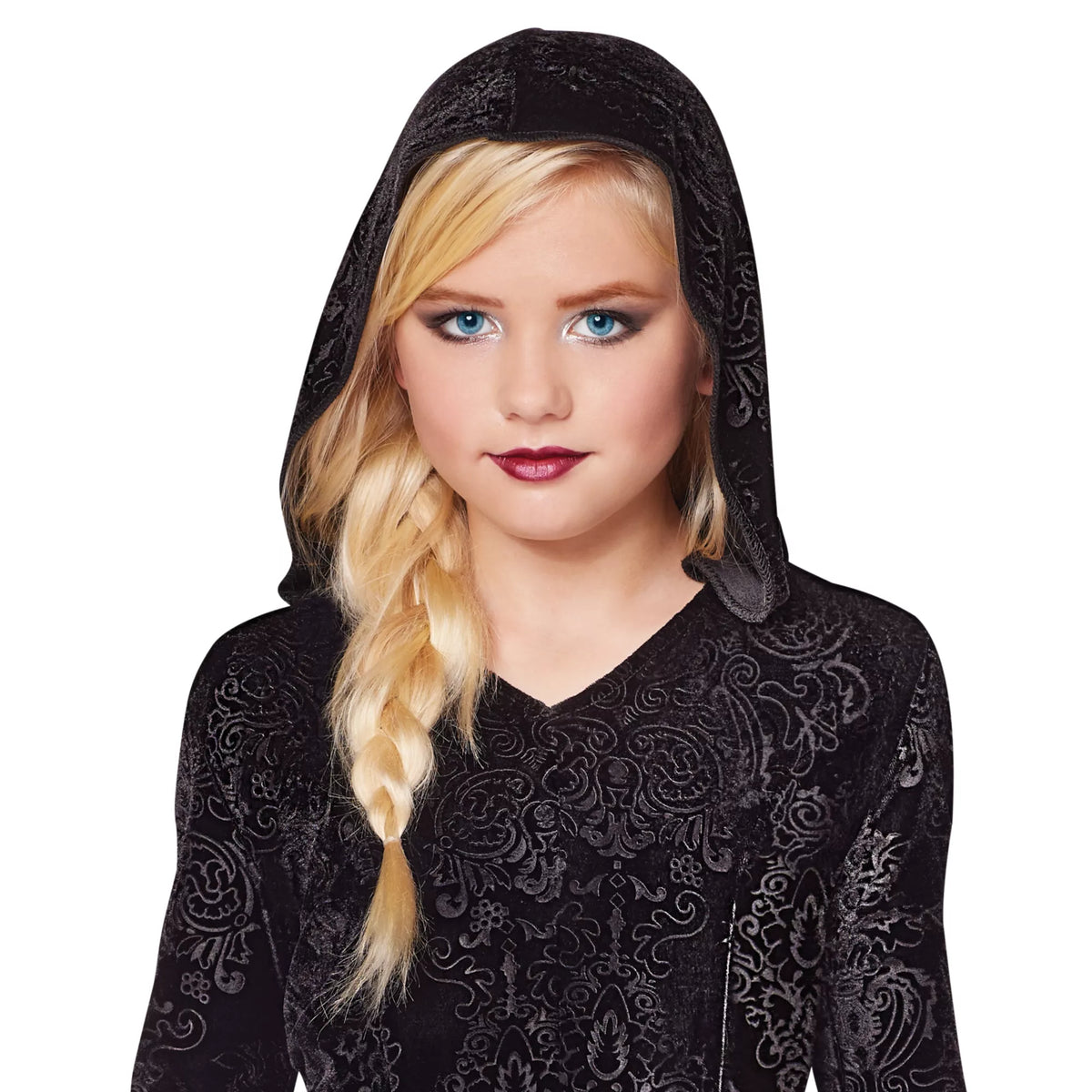 Vestido negro con capucha para niña - imagen 3