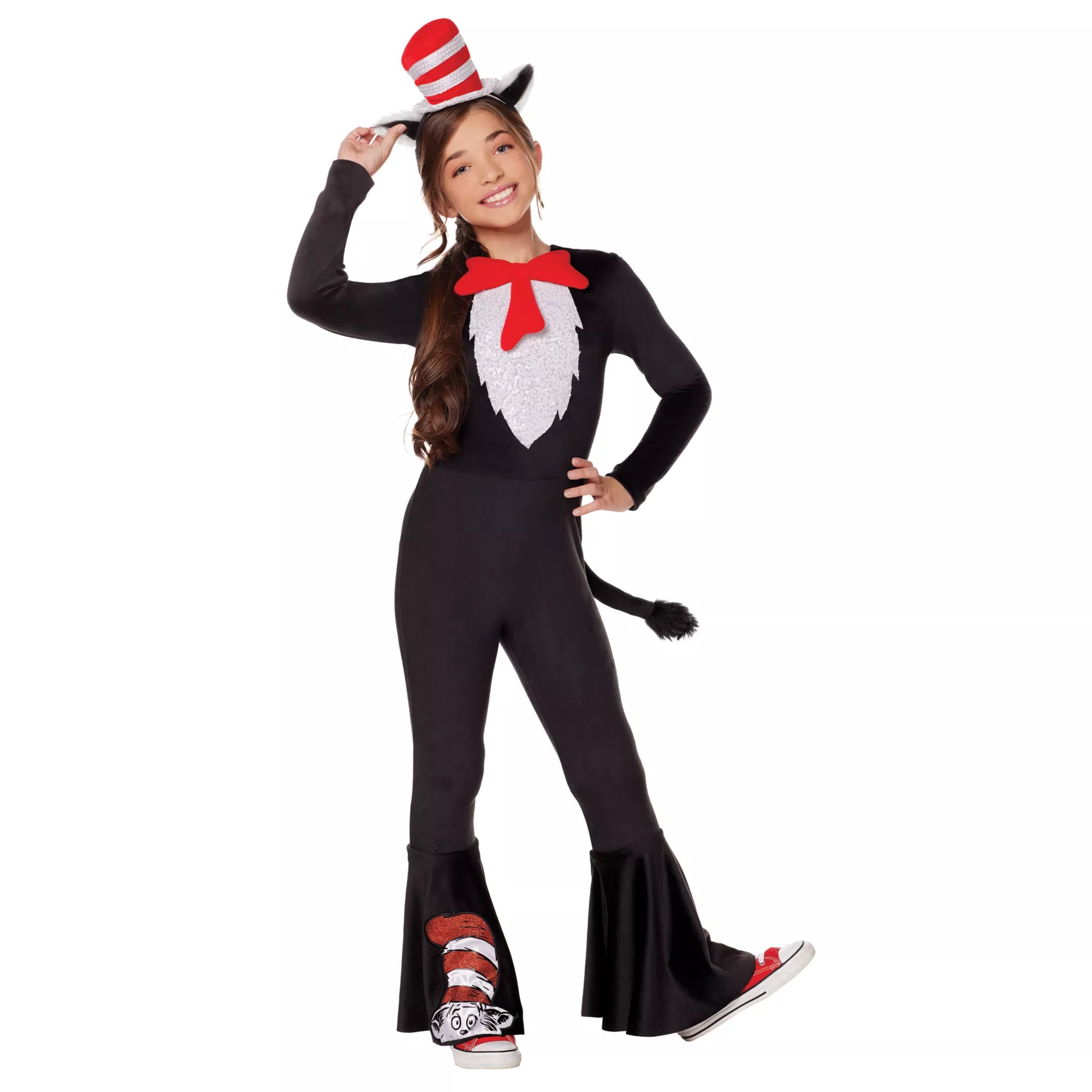 Disfraz de Cat in the Hat Bell Bottom para niña – Dr. Seuss - imagen 1