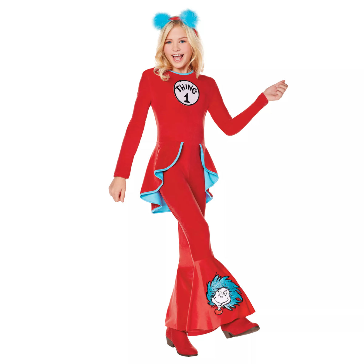 Disfraz de Thing 1 and Thing 2 Bell Bottom para niña – Dr. Seuss - imagen 1