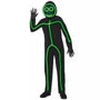 Disfraz iluminado de figura de palitos verde con cable EL para niño - imagen 1