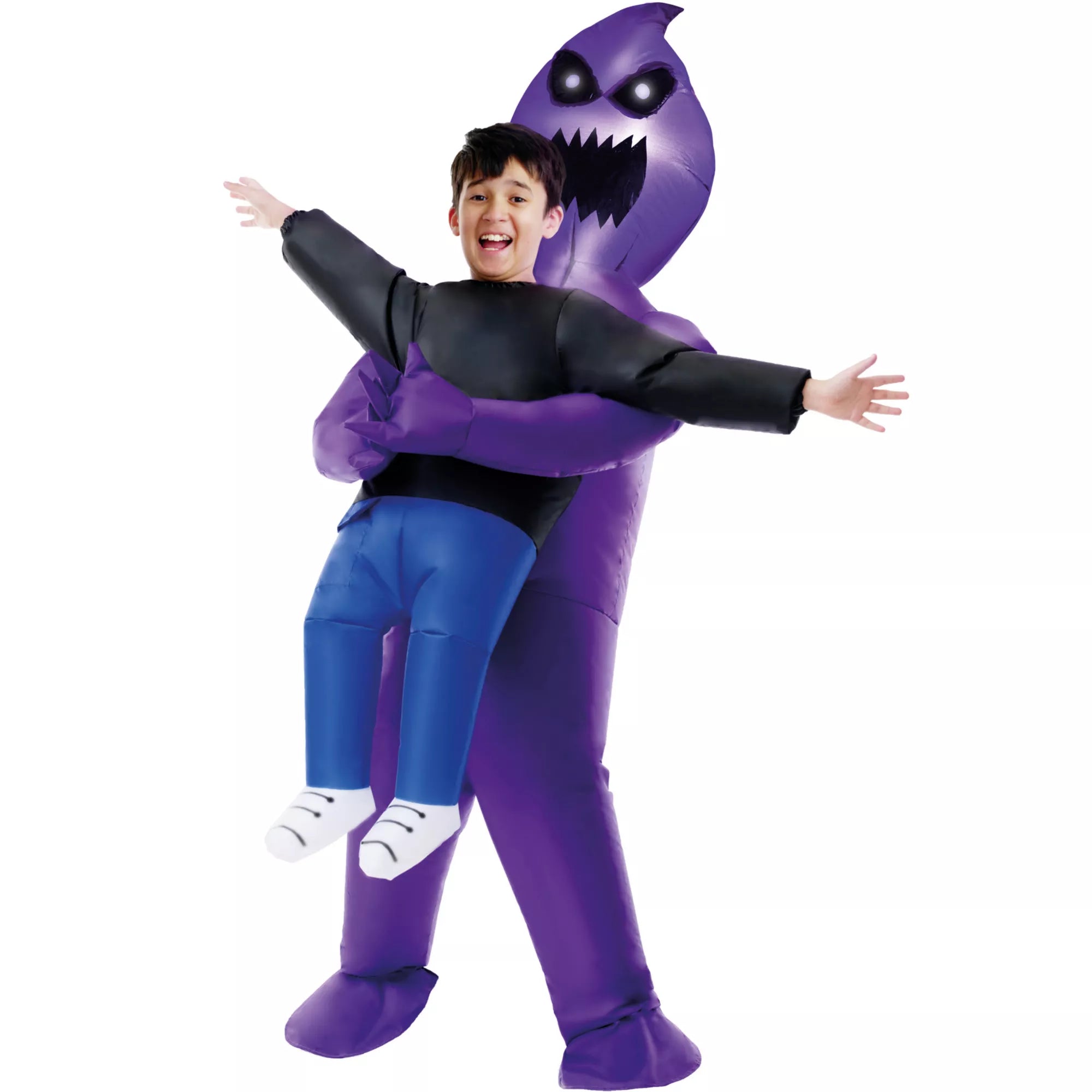 Disfraz inflable iluminado de ghoul morado cargador para niño - imagen 1