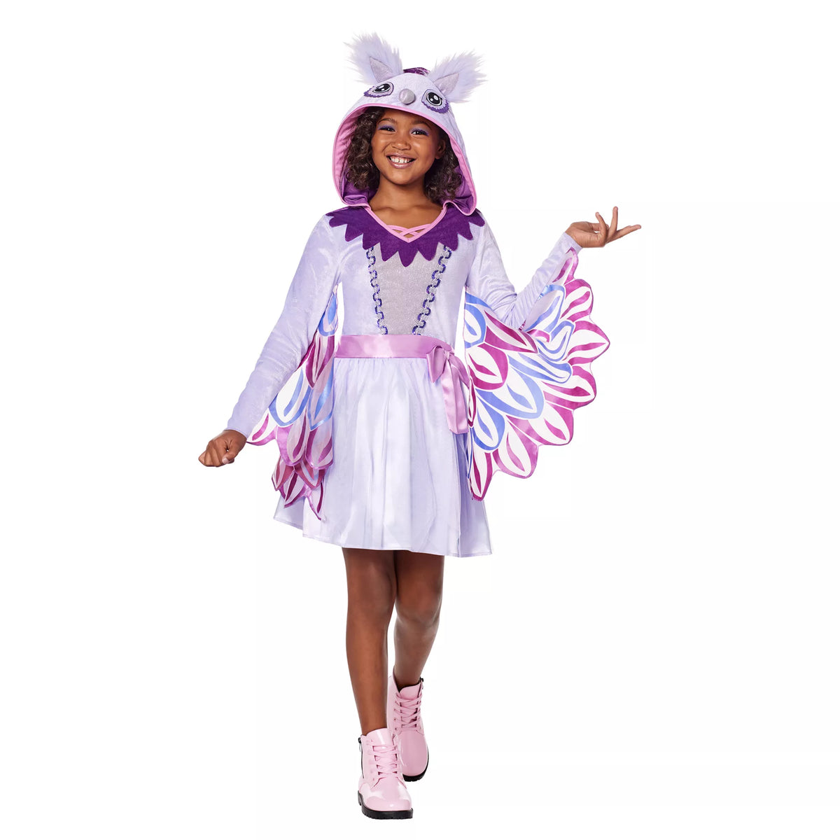 Disfraz con vestido de búho morado para niña - imagen 1