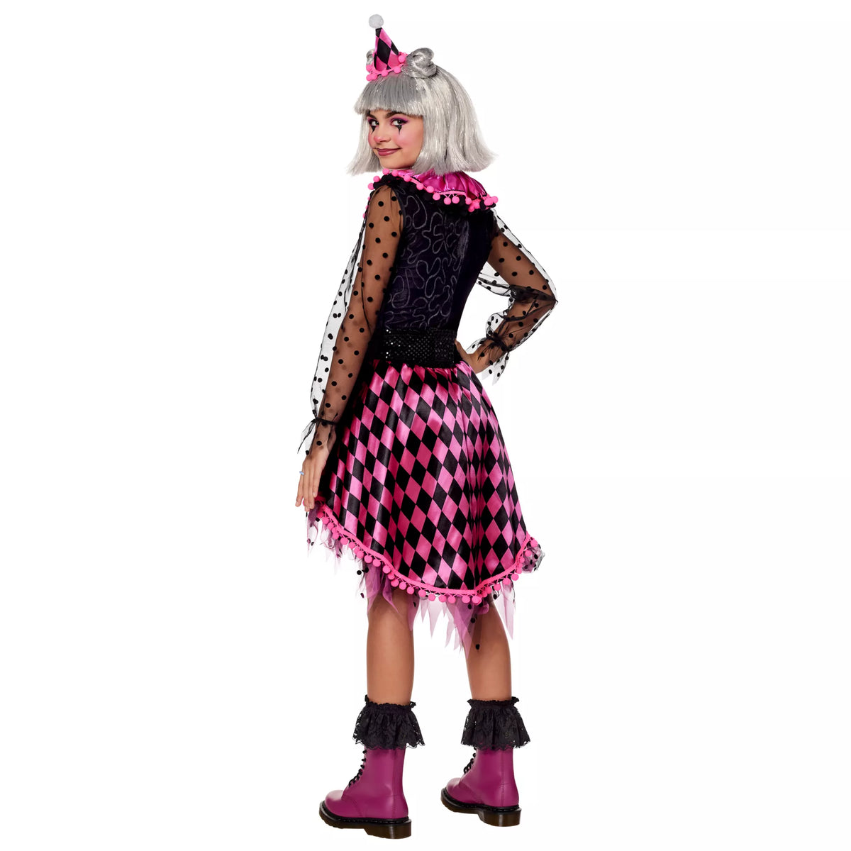 Disfraz deluxe de payasa neón para niña - imagen 2
