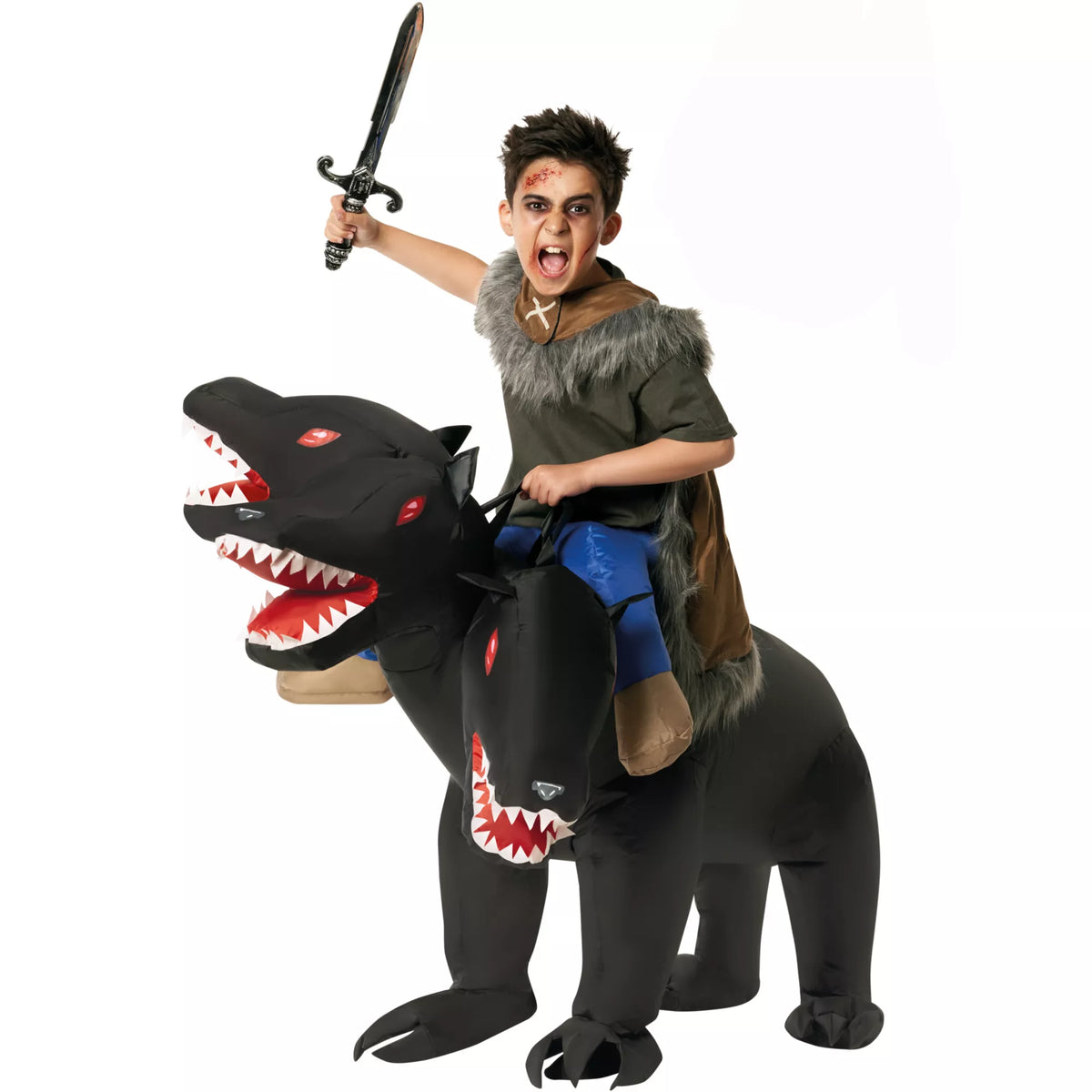 Disfraz inflable montable de perro de tres cabezas para niño - imagen 1