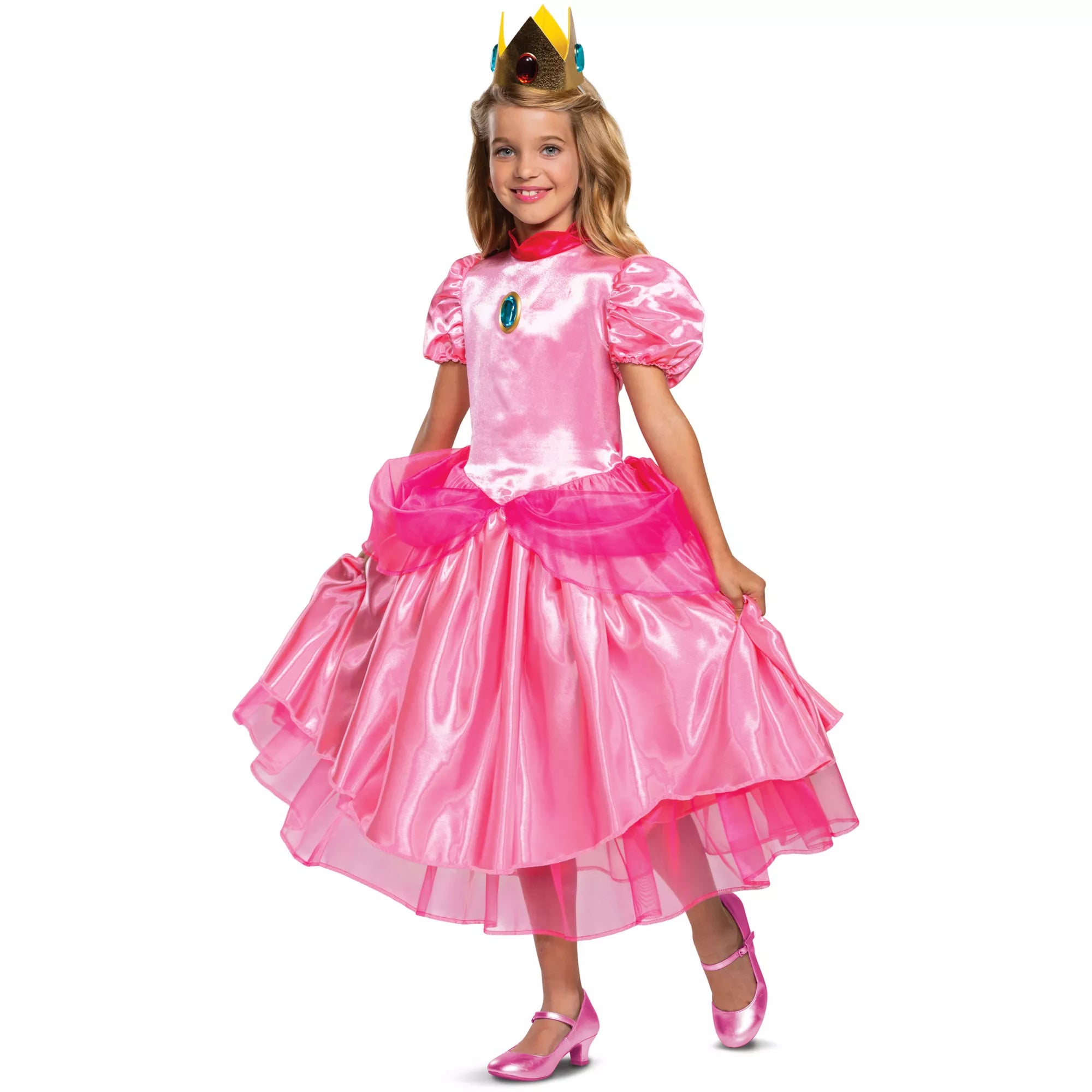 Disfraz deluxe de Princess Peach para niña – Mario Bros. - imagen 1