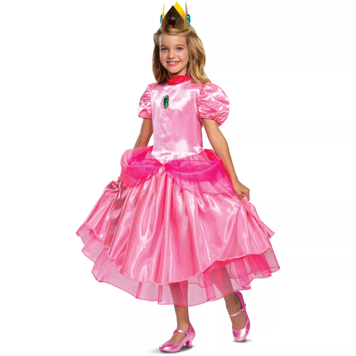 Disfraz deluxe de Princess Peach para niña – Mario Bros. - imagen 1
