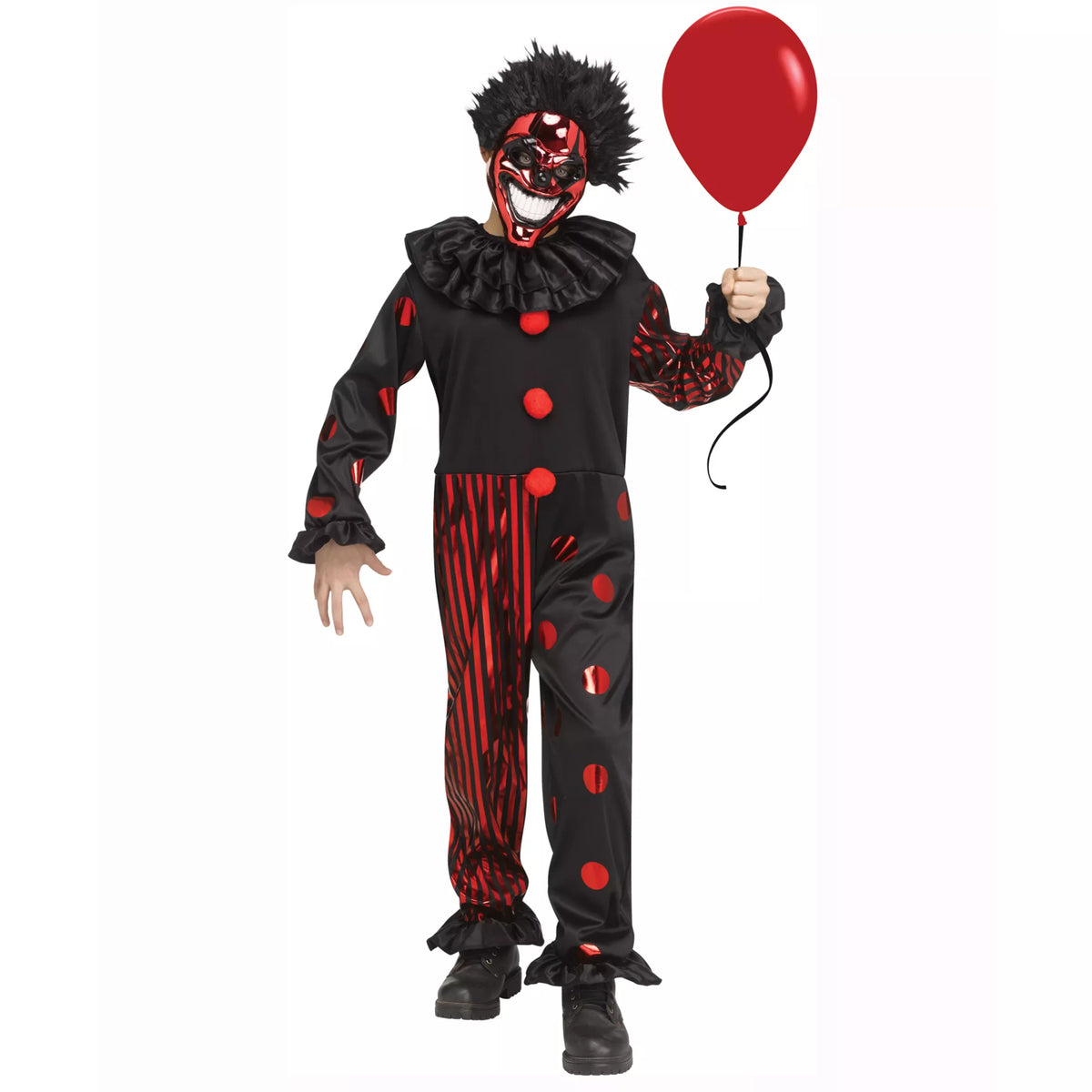 Disfraz de payaso cromado aterrador para niño - imagen 1