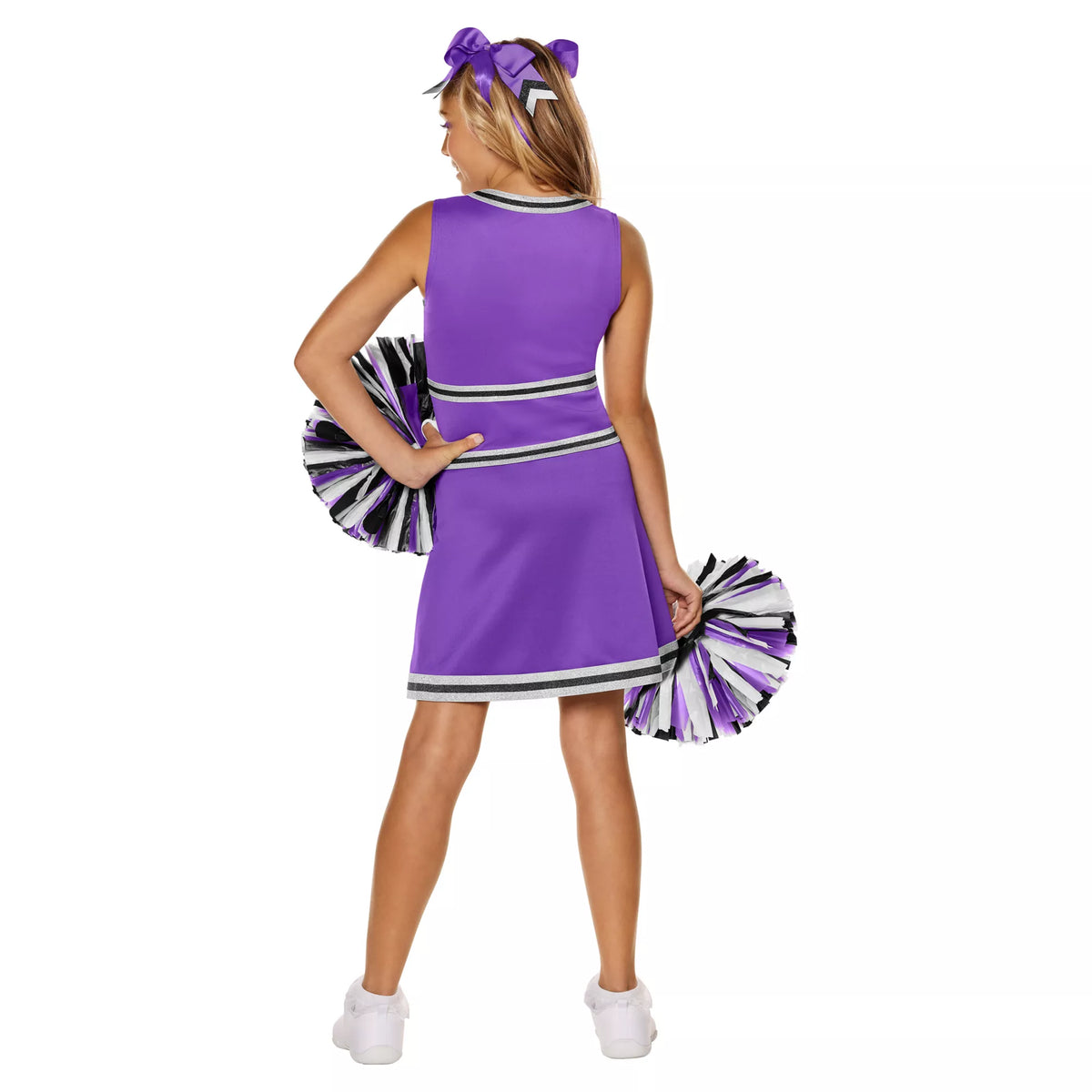 Disfraz de porrista morada para niña - imagen 2