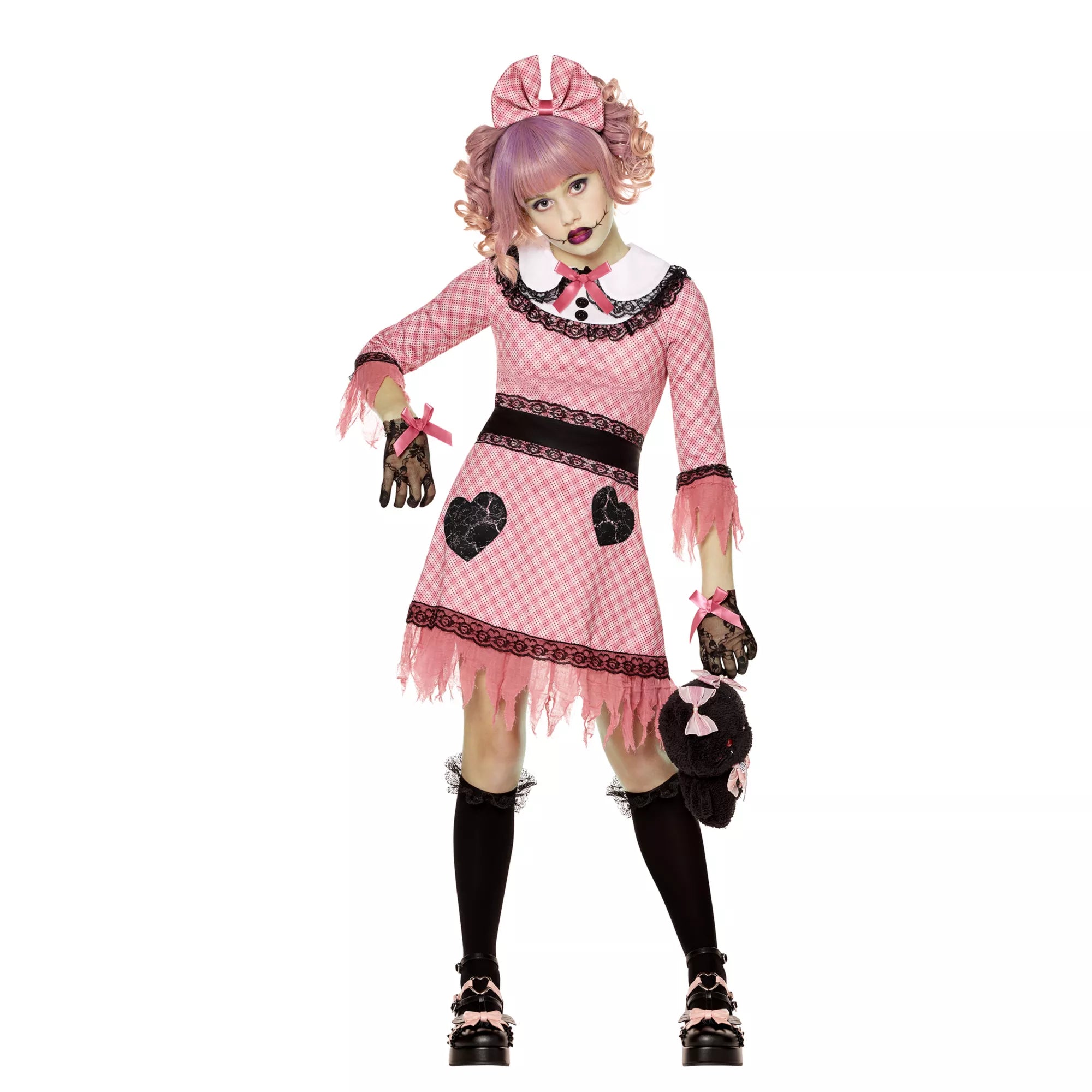 Disfraz de muñeca rosa para niña - imagen 1