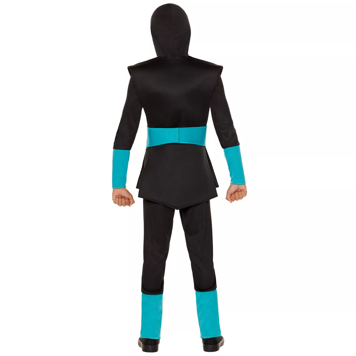 Disfraz de ninja azul iluminado con cable EL para niño - imagen 2