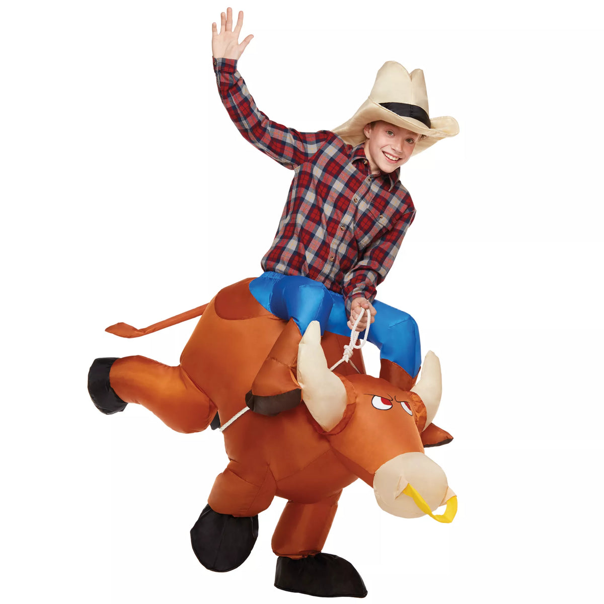 Disfraz inflable de jinete de toro para niño - imagen 1