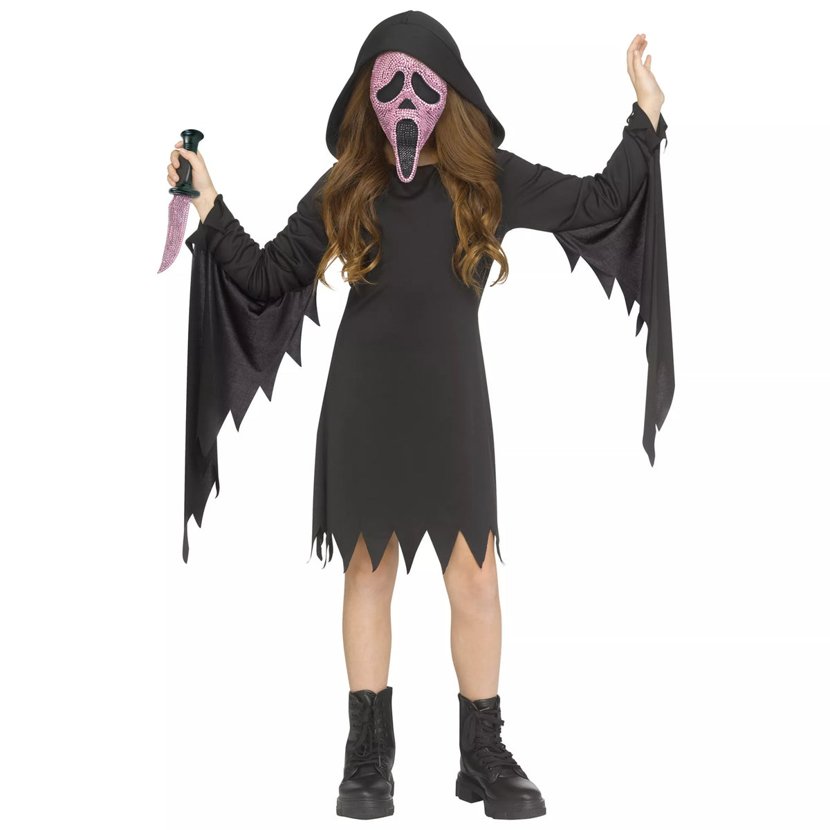 Disfraz con vestido de Pink Ghost Face Bling para niña - imagen 1
