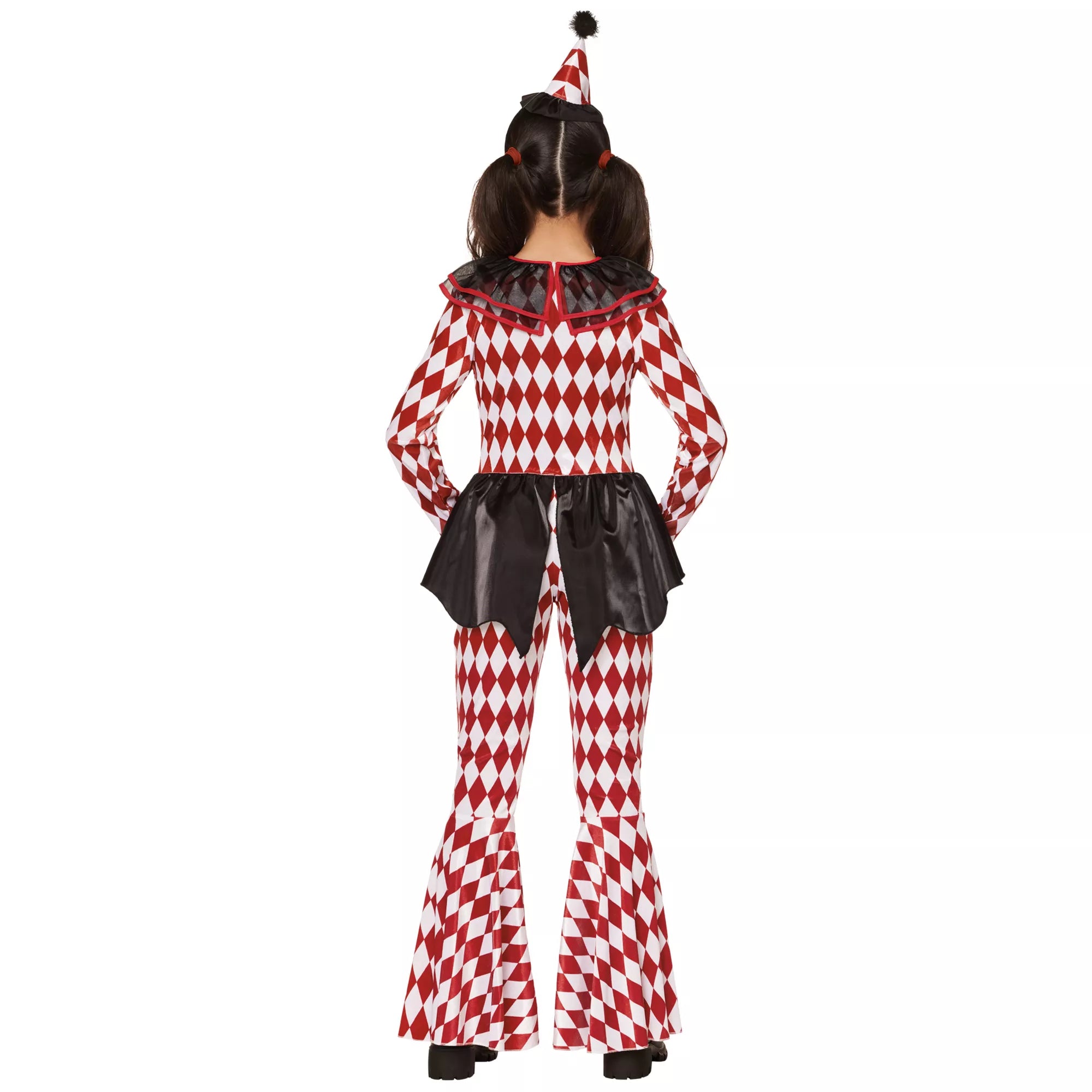 Disfraz con unitardo de payasa de carnaval roja para niña - imagen 2