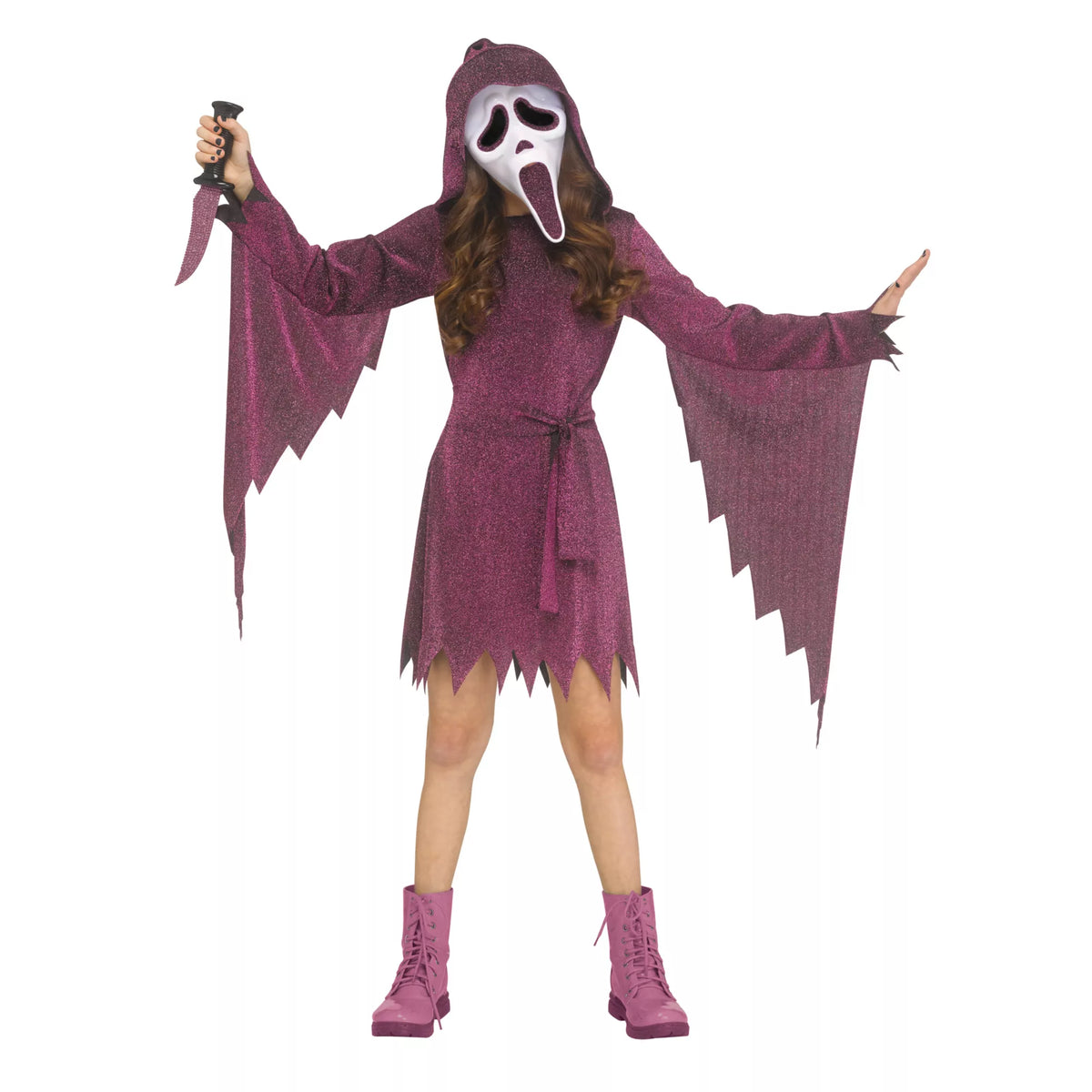 Disfraz con vestido de Pink Ghost Face Bling para niña - imagen 1