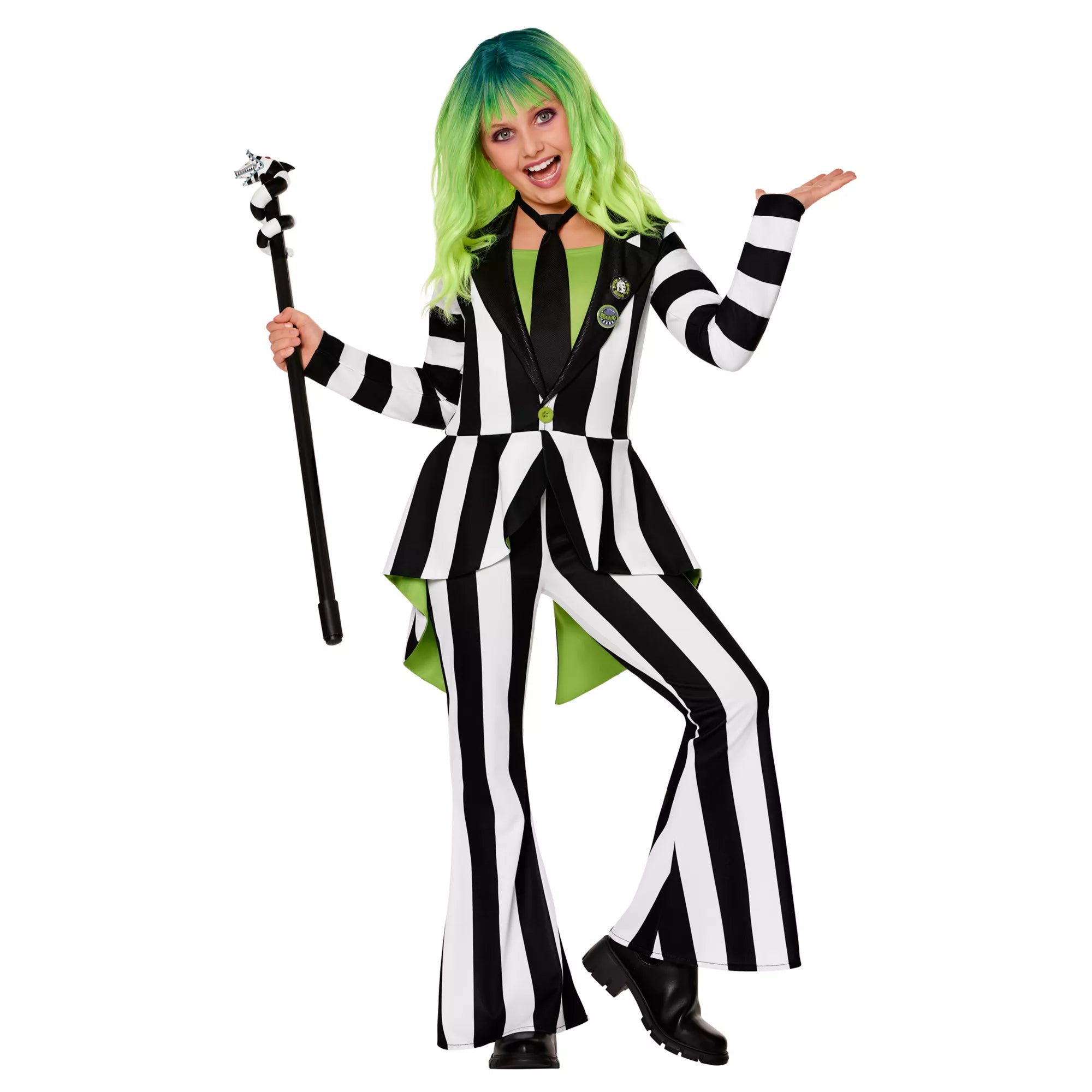 Disfraz con enterizo de Beetlejuice Striped para niña - imagen 1