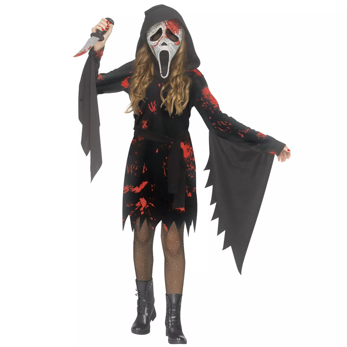 Disfraz de Glitter Blood Ghost Face para niña - imagen 1