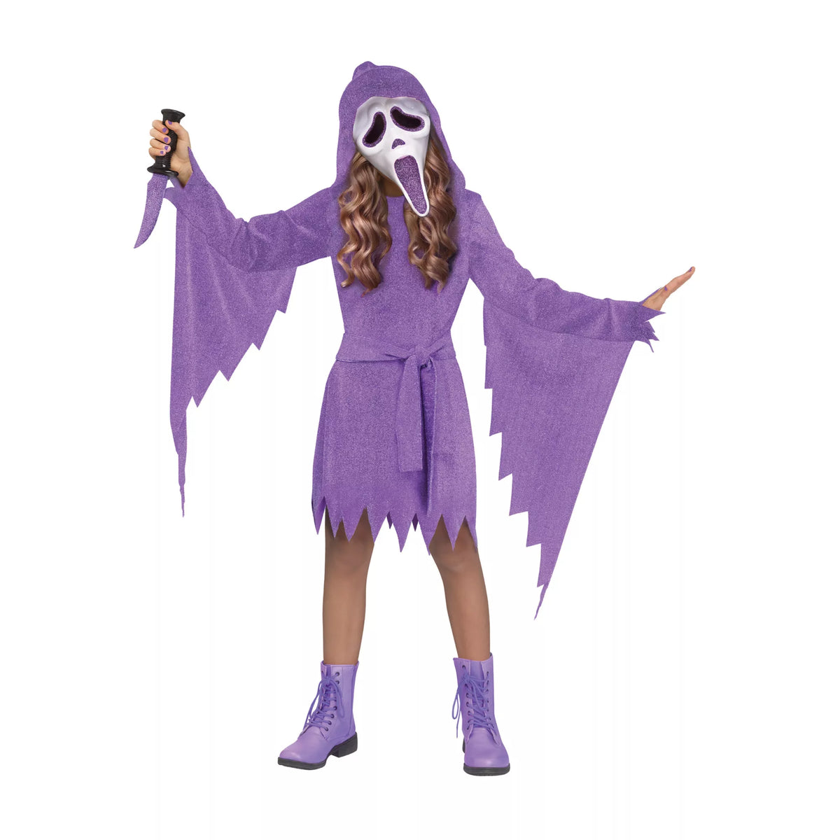 Disfraz con vestido lavanda de Ghost Face para niña - imagen 1