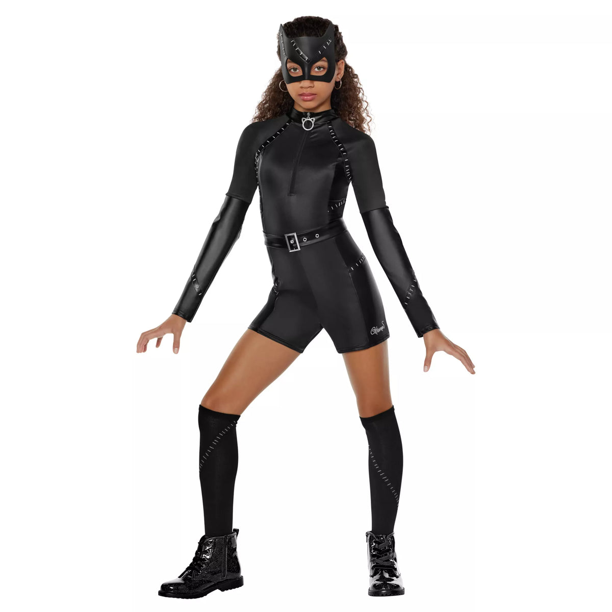 Disfraz con enterizo corto de Catwoman para niña – DC - imagen 1