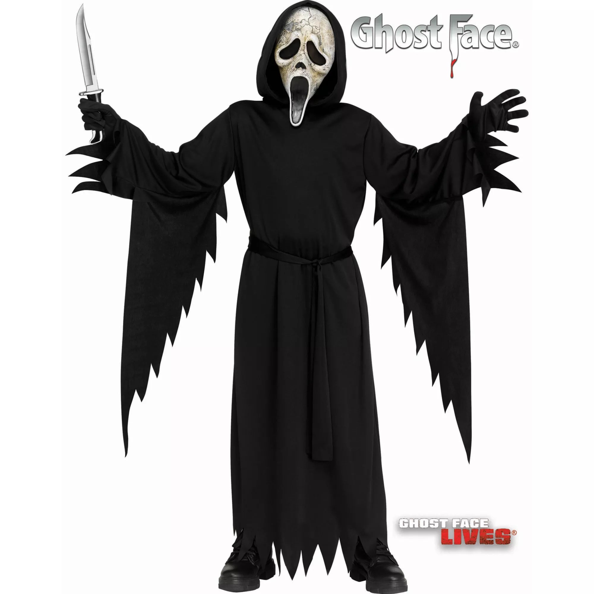 Disfraz de Ghost Face envejecido para niño - imagen 1
