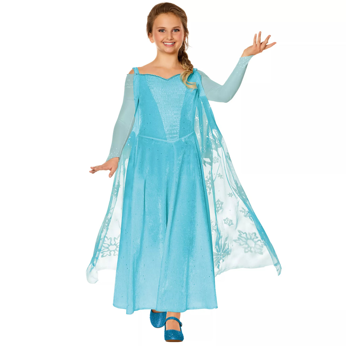 Disfraz con vestido de Elsa para niña – Frozen - imagen 1