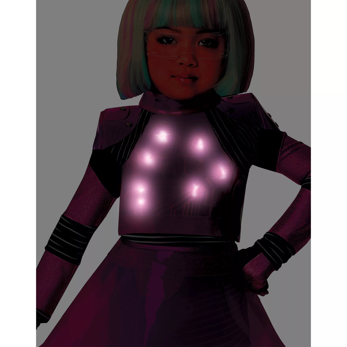 Disfraz iluminado de M3GAN 2.0 para niña pequeña - imagen 3