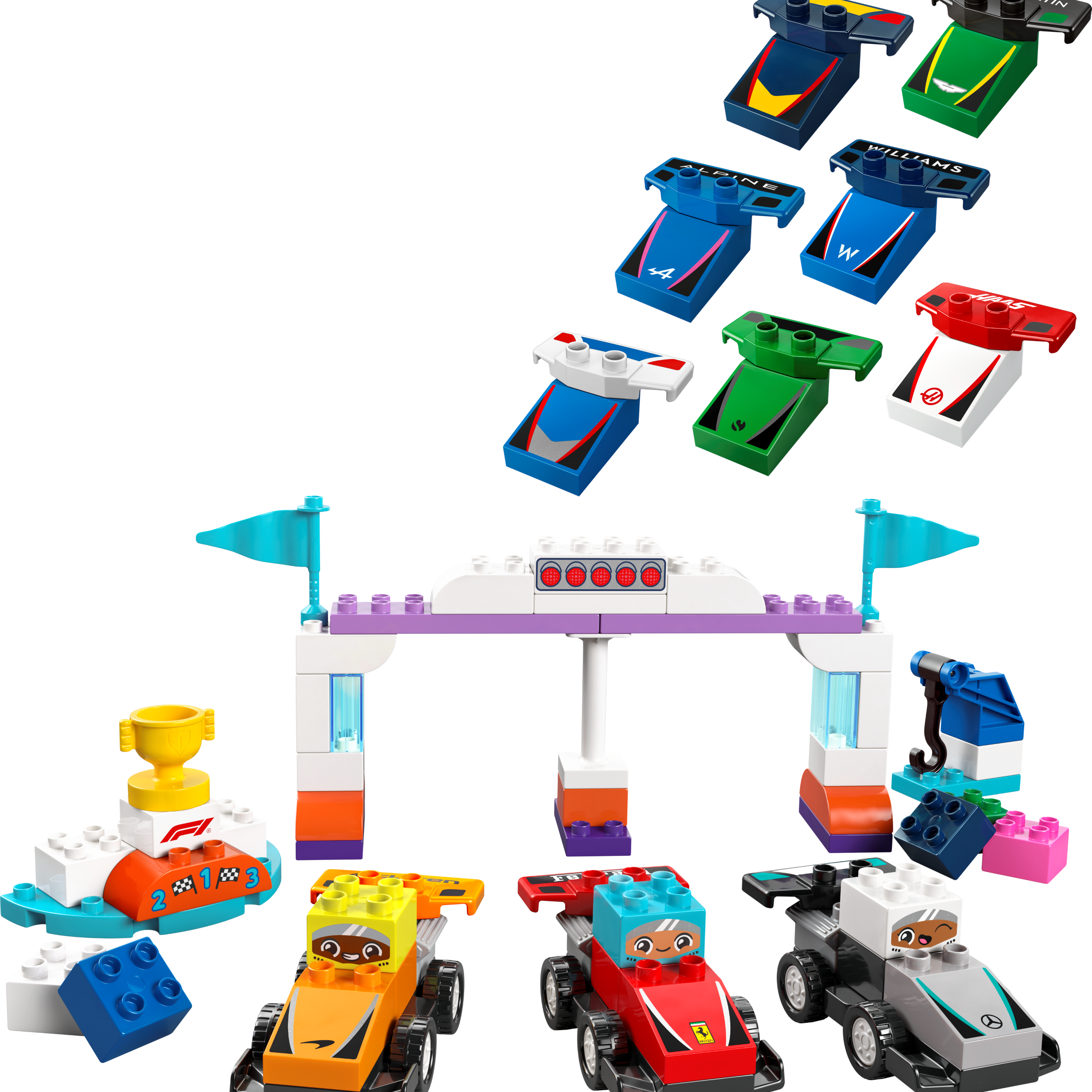 LEGO DUPLO Coches de Carreras y Pilotos del Equipo de F1 10445