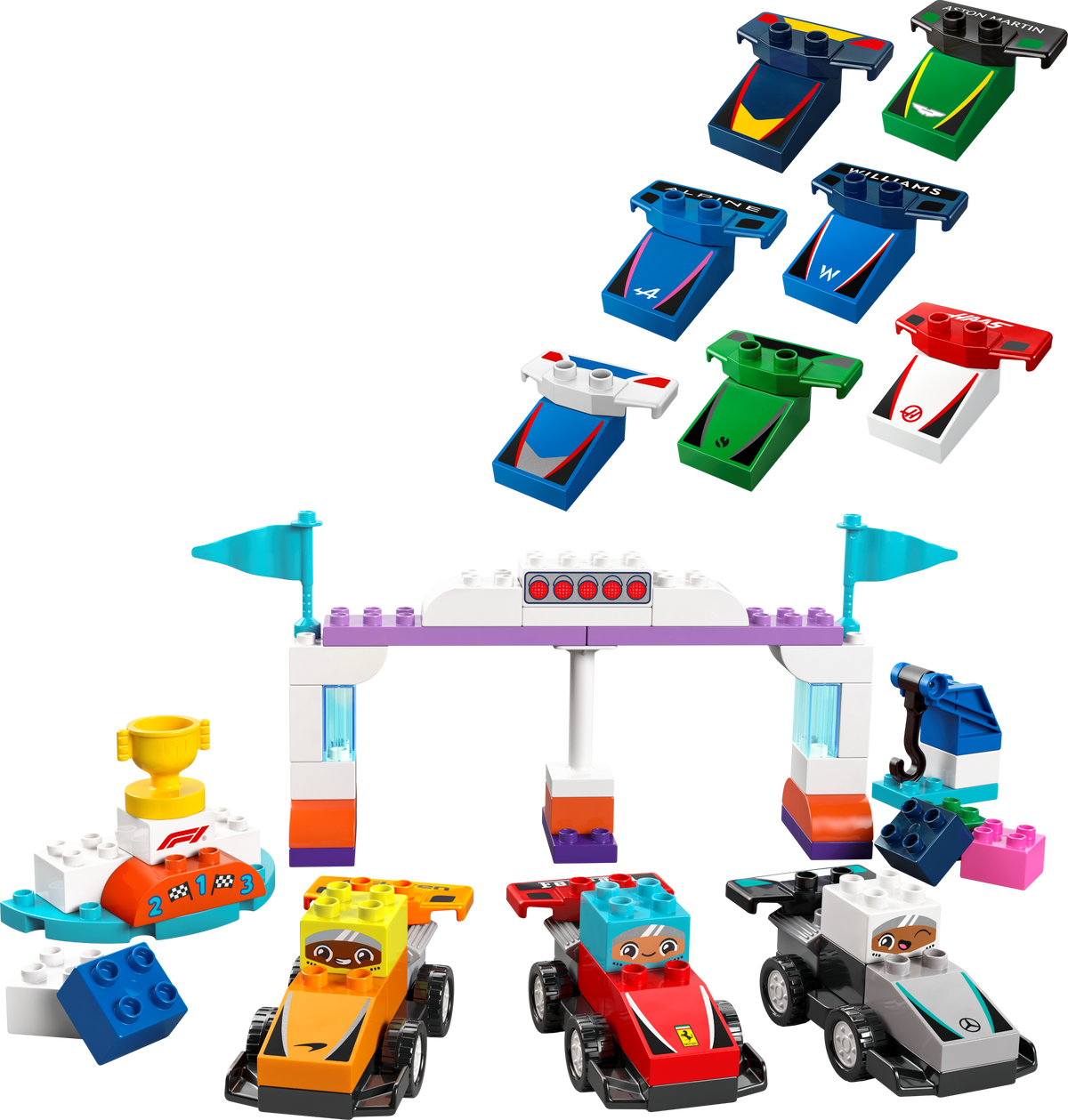 LEGO DUPLO Coches de Carreras y Pilotos del Equipo de F1 10445