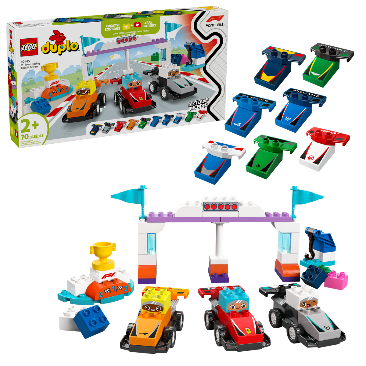 LEGO DUPLO Coches de Carreras y Pilotos del Equipo de F1 10445
