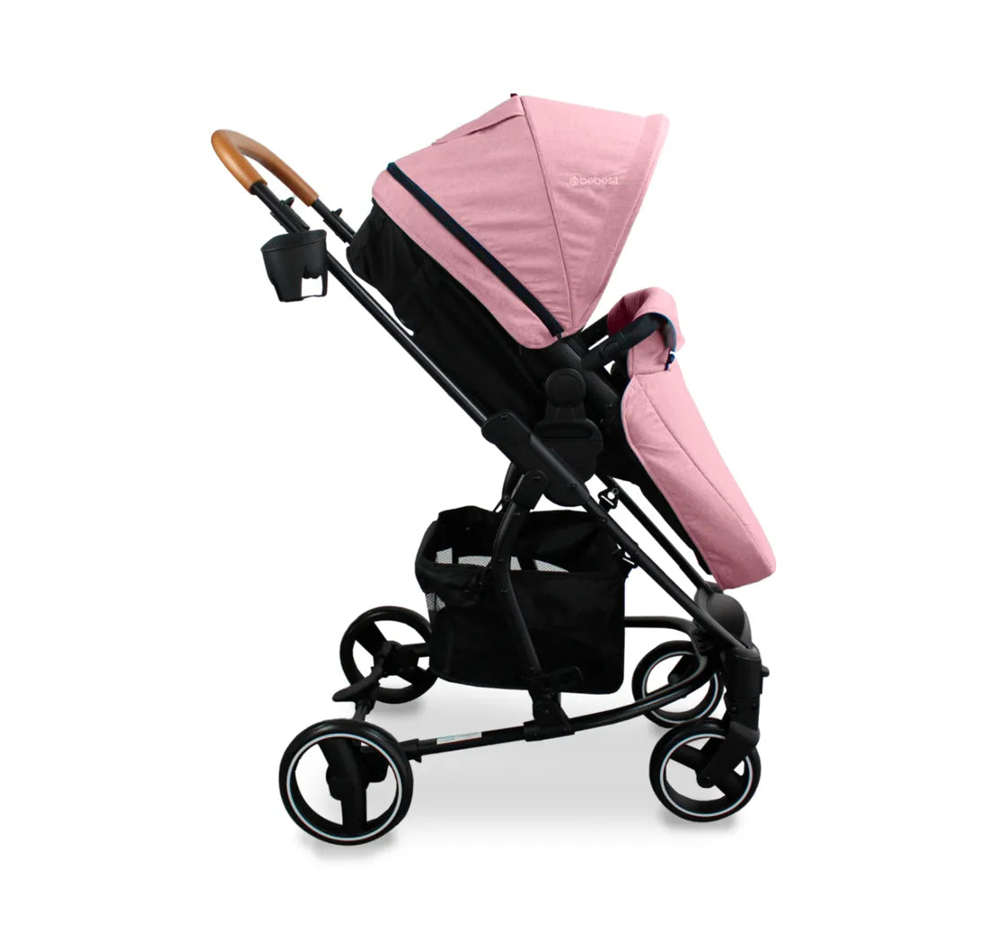 Coche Tipo Moisés Prima Rosado - Bebesit