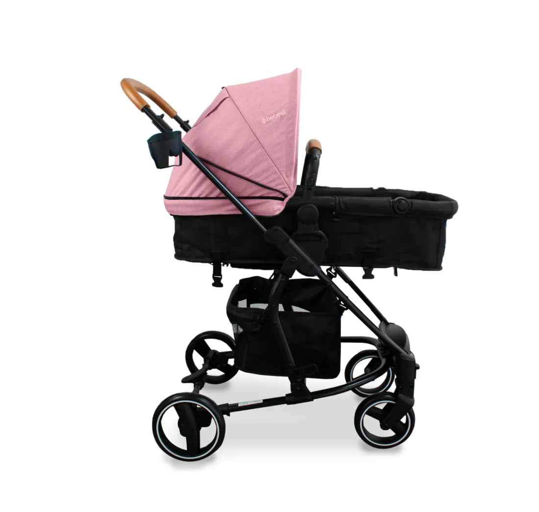 Coche Tipo Moisés Prima Rosado - Bebesit