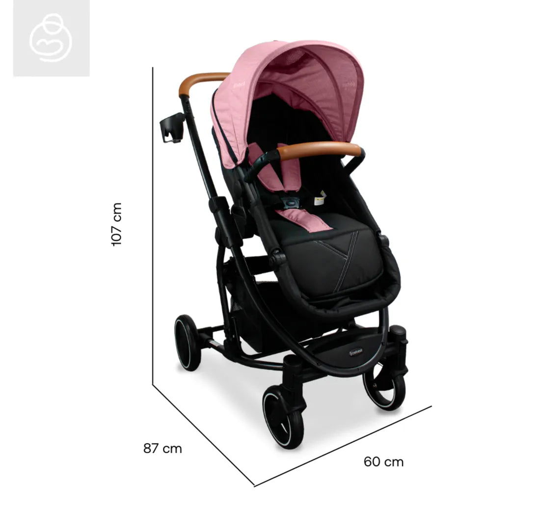 Coche Tipo Moisés Prima Rosado - Bebesit
