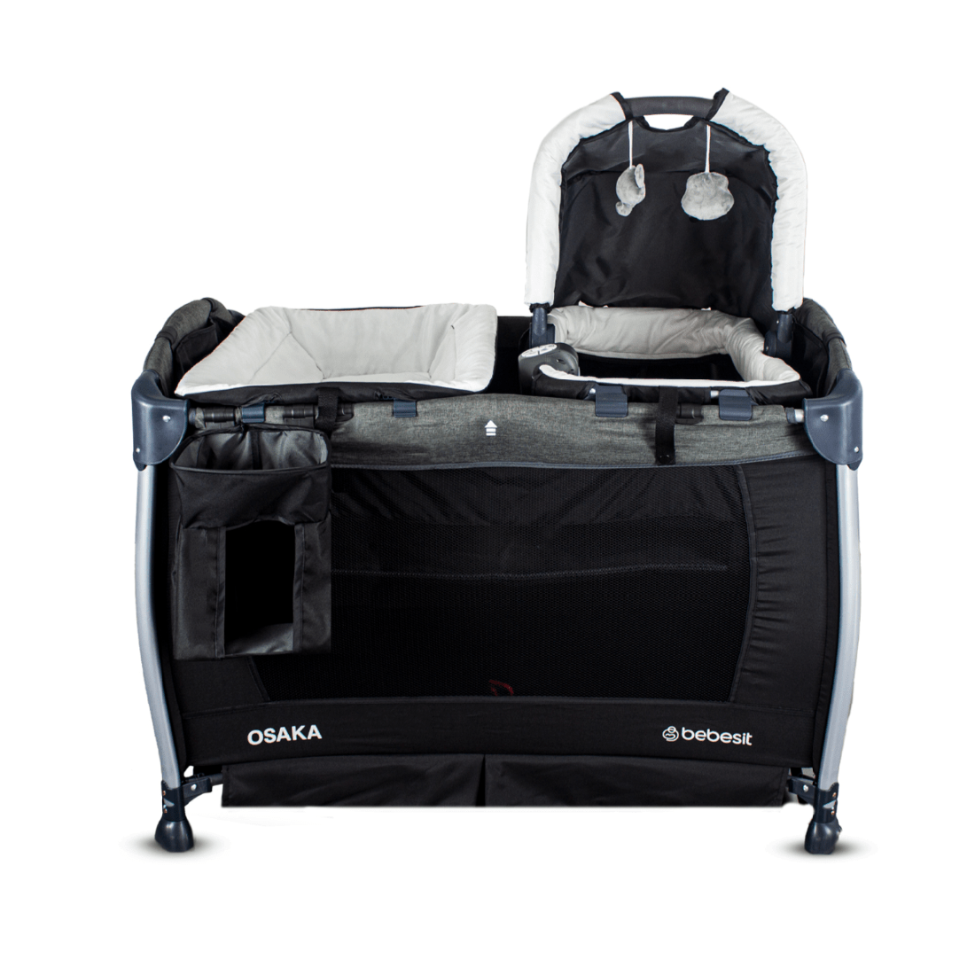 Cuna Corral para Bebé Pack N Play Osaka con Moisés Negro - Bebesit