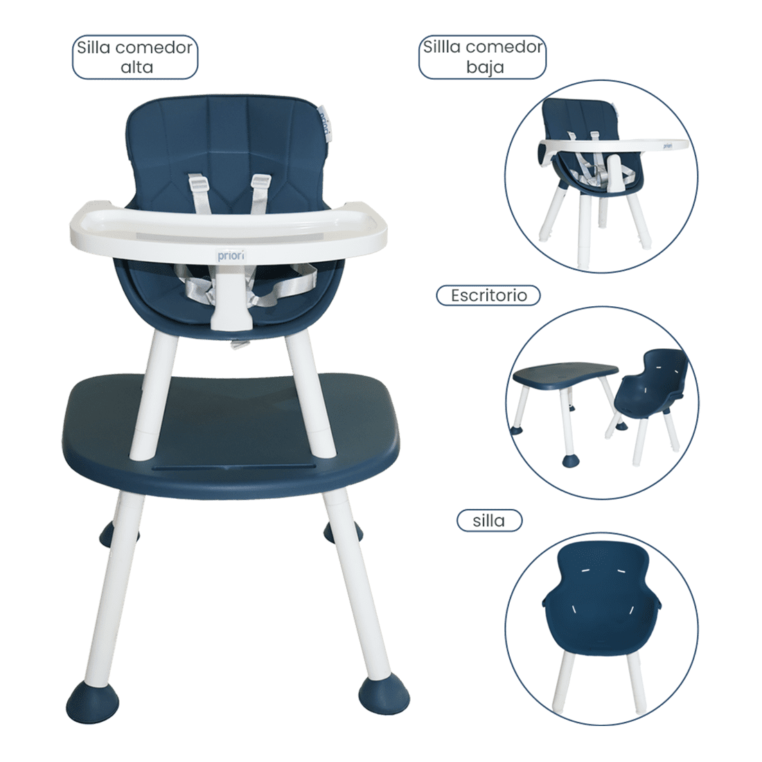 Silla Comedor para Bebé Tango Escritorio Azul - Priori