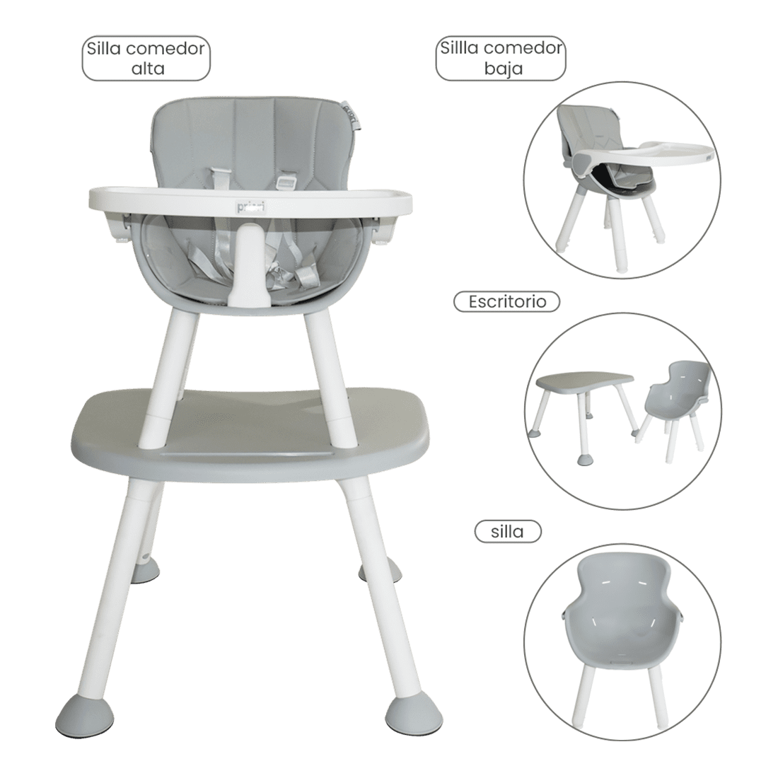 Silla Comedor para Bebé Tango Escritorio Gris - Priori