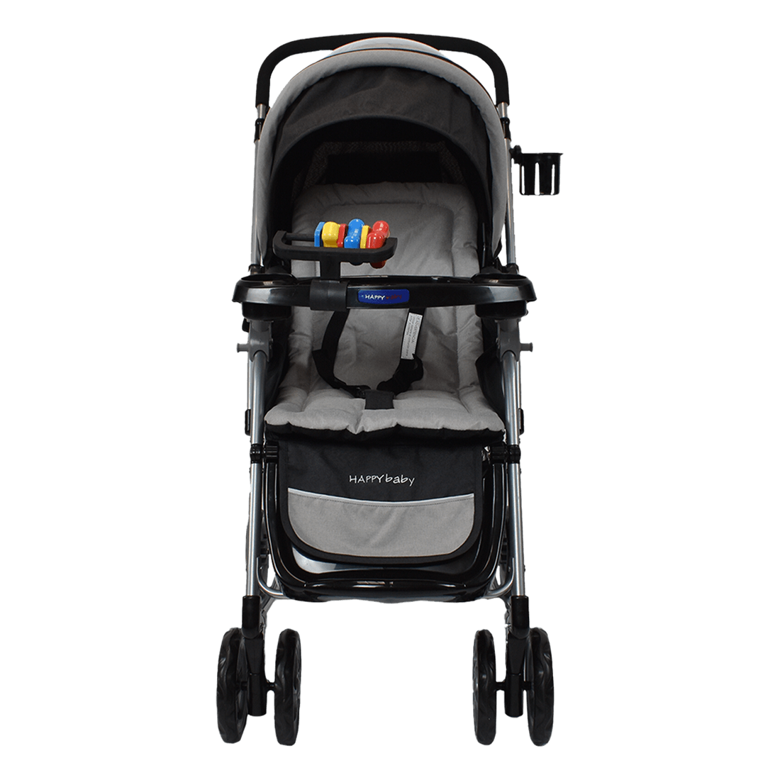 Coche Mecedora para Bebé Reversible Logan Gris - Happy Baby