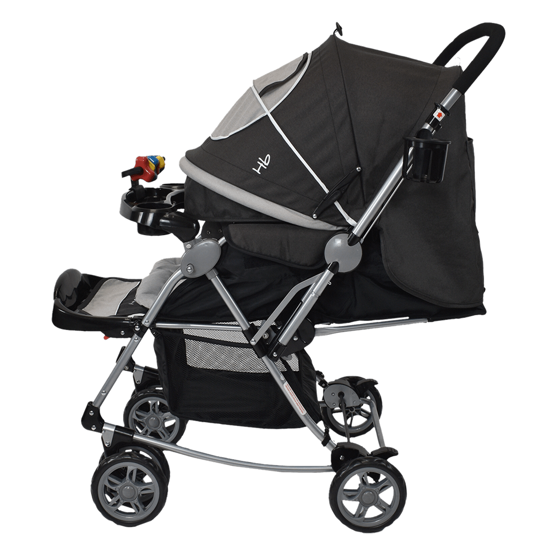Coche Mecedora para Bebé Reversible Logan Gris - Happy Baby